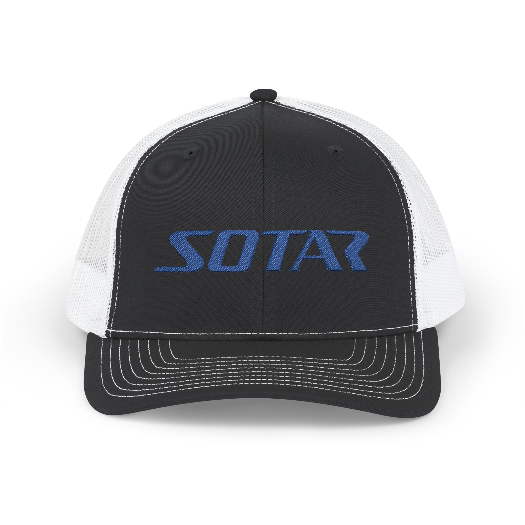 Snapback Trucker Cap - Blue Logo-Hats-Printify-Black / White-One size-SOTAR