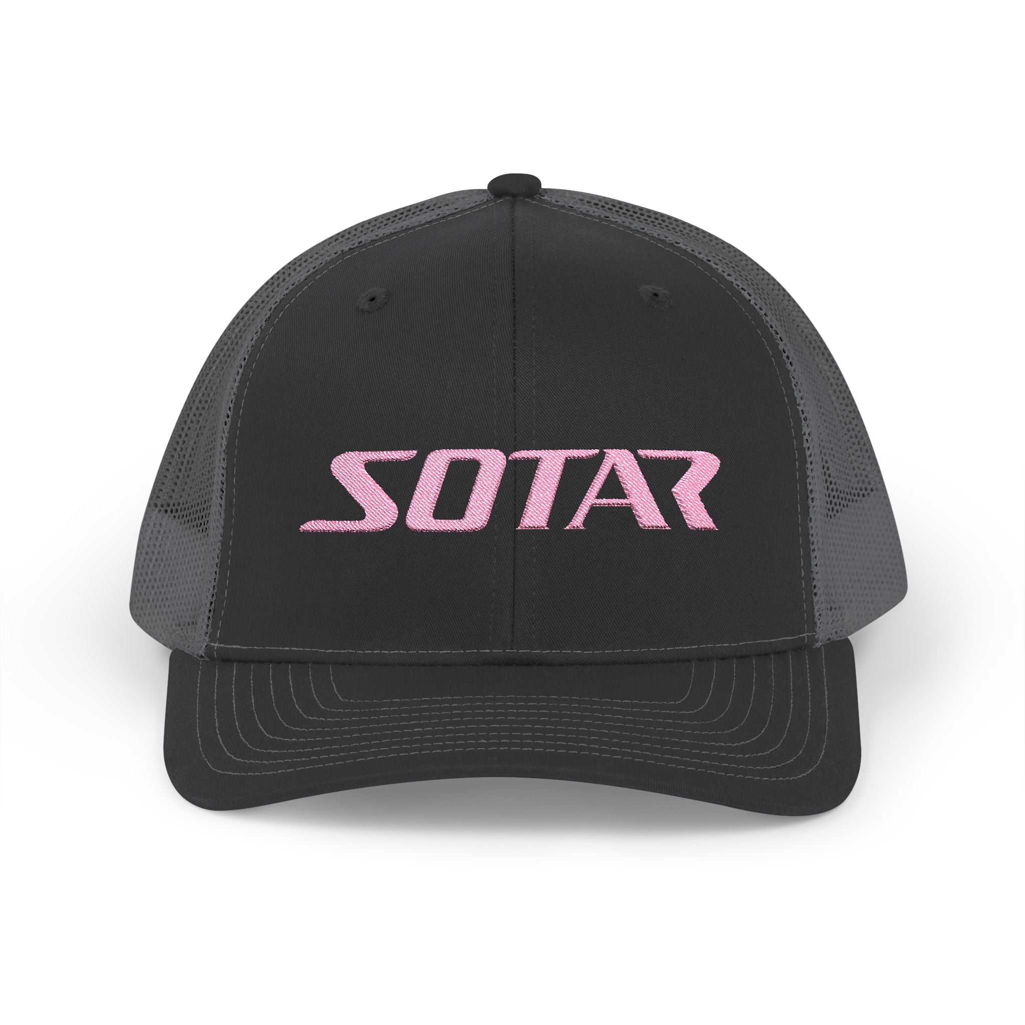 Snapback Trucker Cap - Pink Logo-Hats-Printify-Black / Charcoal-One size-SOTAR