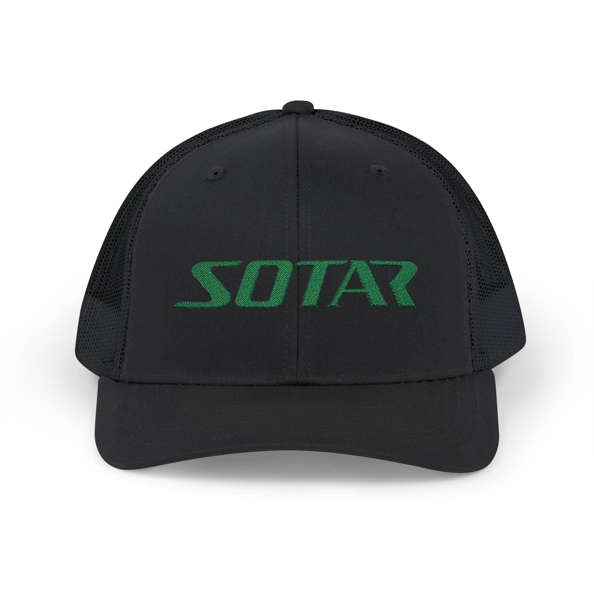 Snapback Trucker Cap - Green Logo-Hats-Printify-Black-One size-SOTAR