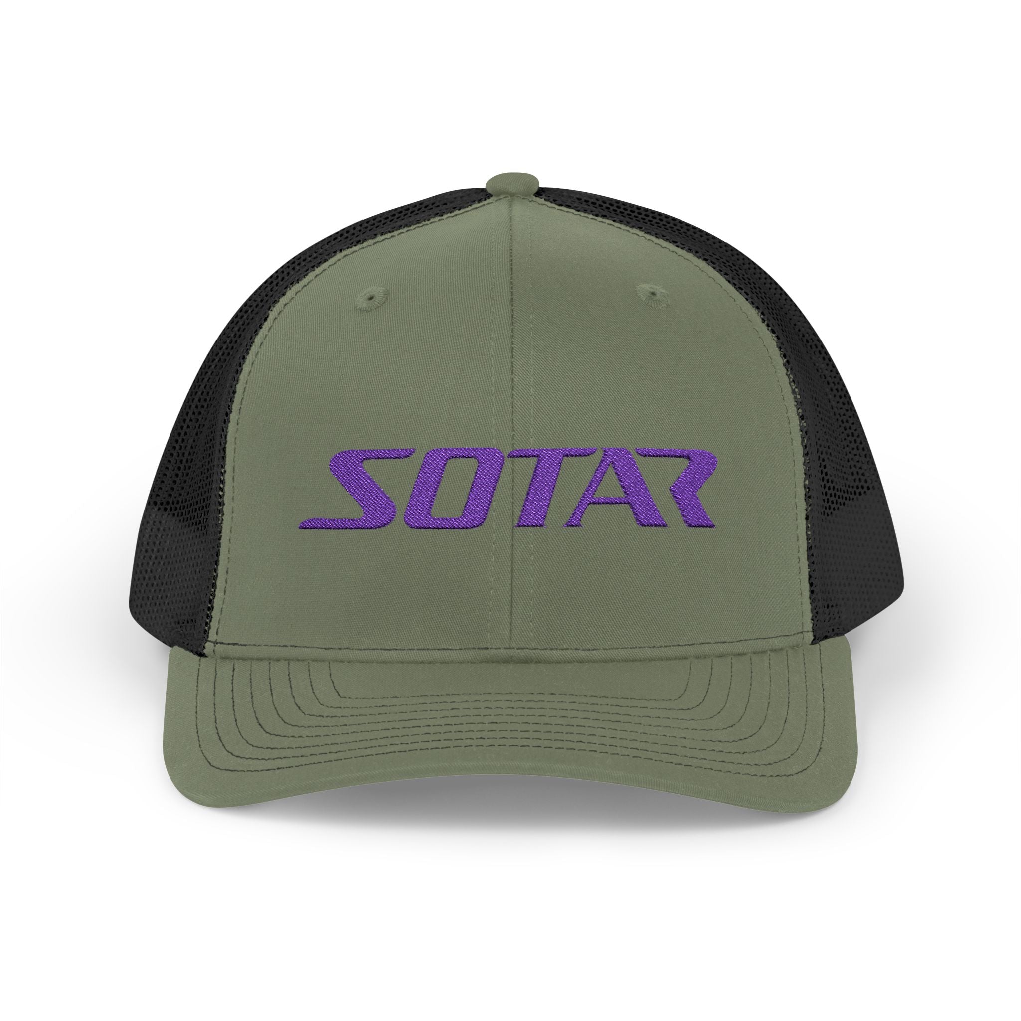 Snapback Trucker Cap - Purple Logo-Hats-Printify-Loden / Black-One size-SOTAR
