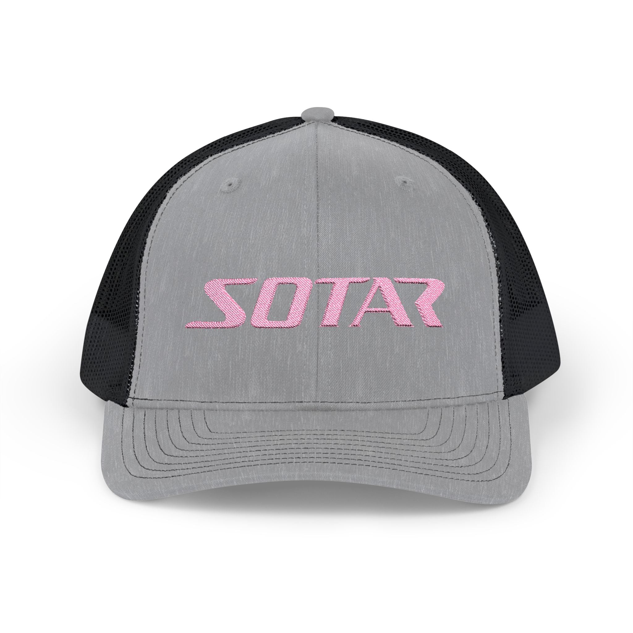 Snapback Trucker Cap - Pink Logo-Hats-Printify-Black-One size-SOTAR
