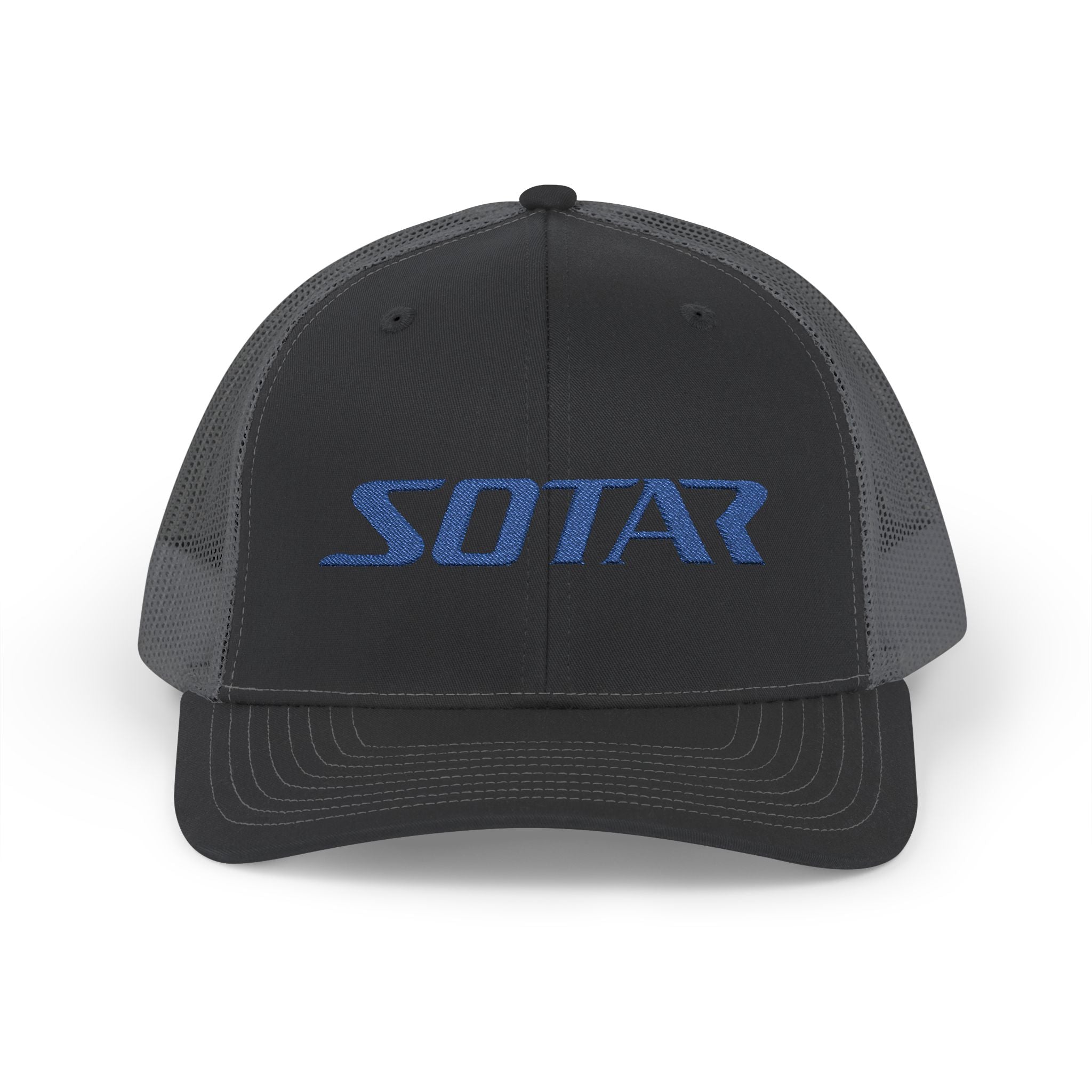 Snapback Trucker Cap - Blue Logo-Hats-Printify-Black / Charcoal-One size-SOTAR