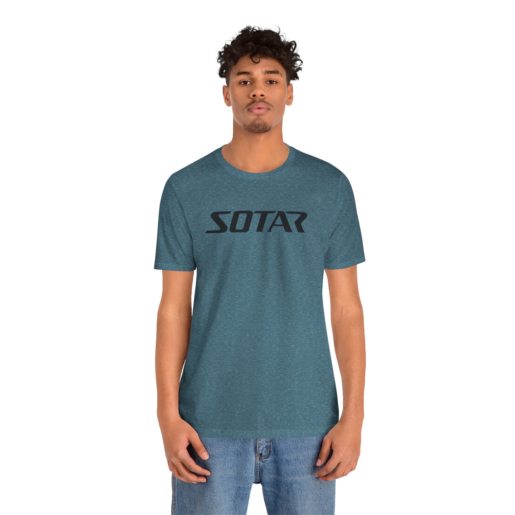 Black Simple SOTAR Jersey Short Sleeve Tee Shirt
