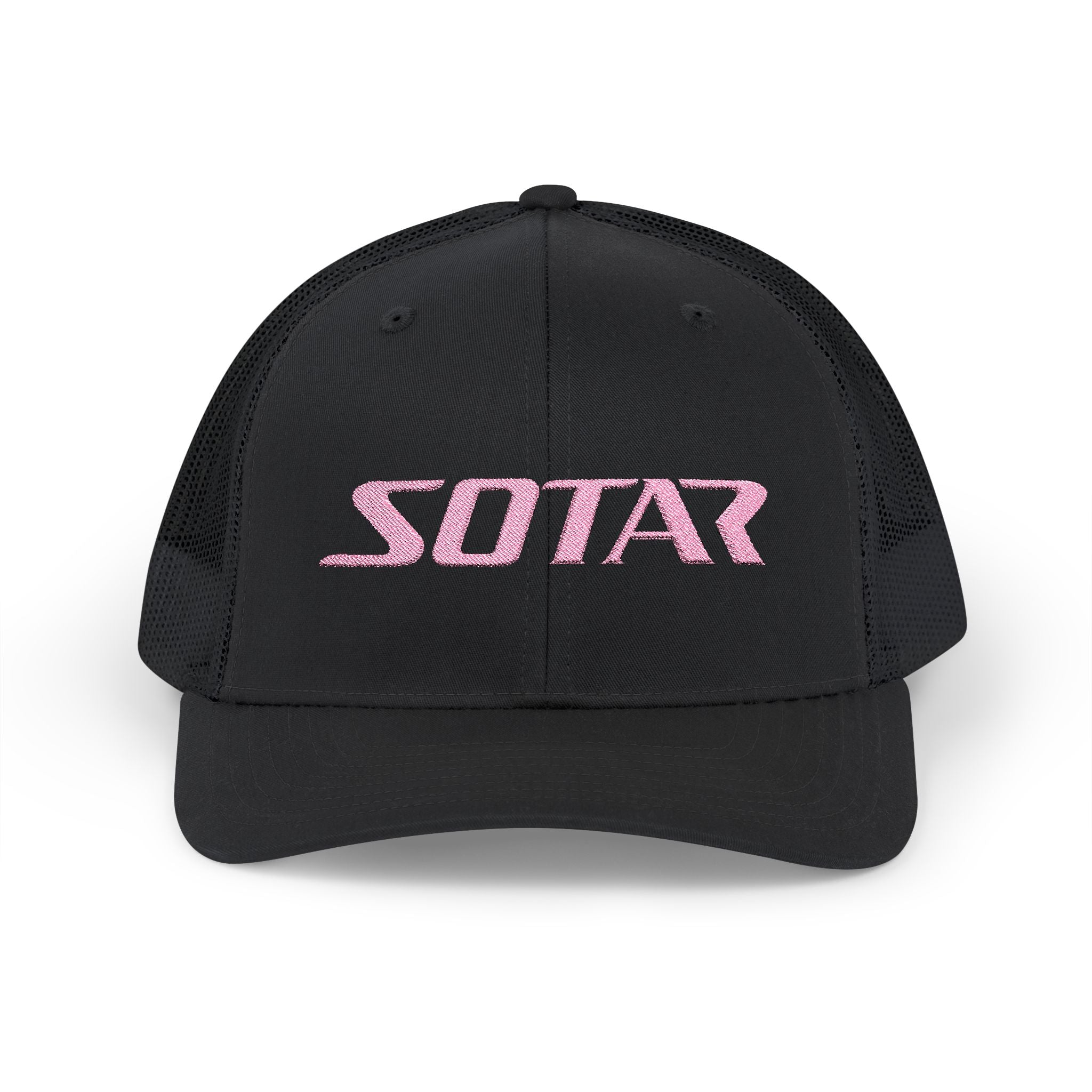Snapback Trucker Cap - Pink Logo-Hats-Printify-Black-One size-SOTAR