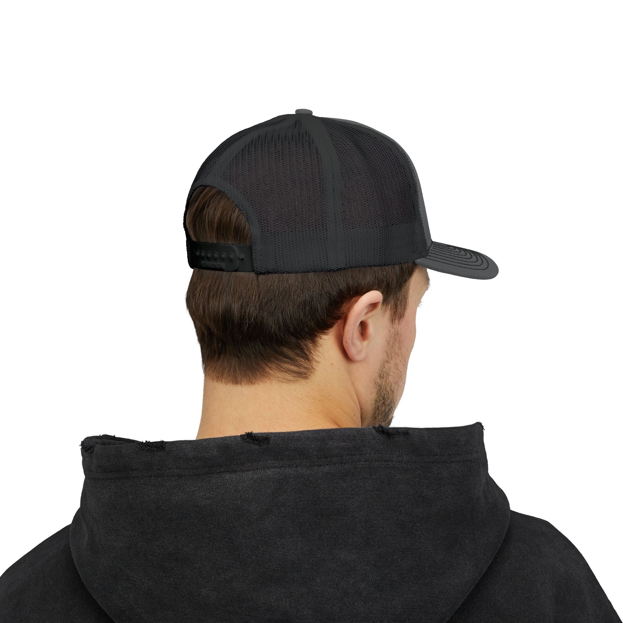 Snapback Trucker Cap - Purple Logo-Hats-Printify-Black-One size-SOTAR