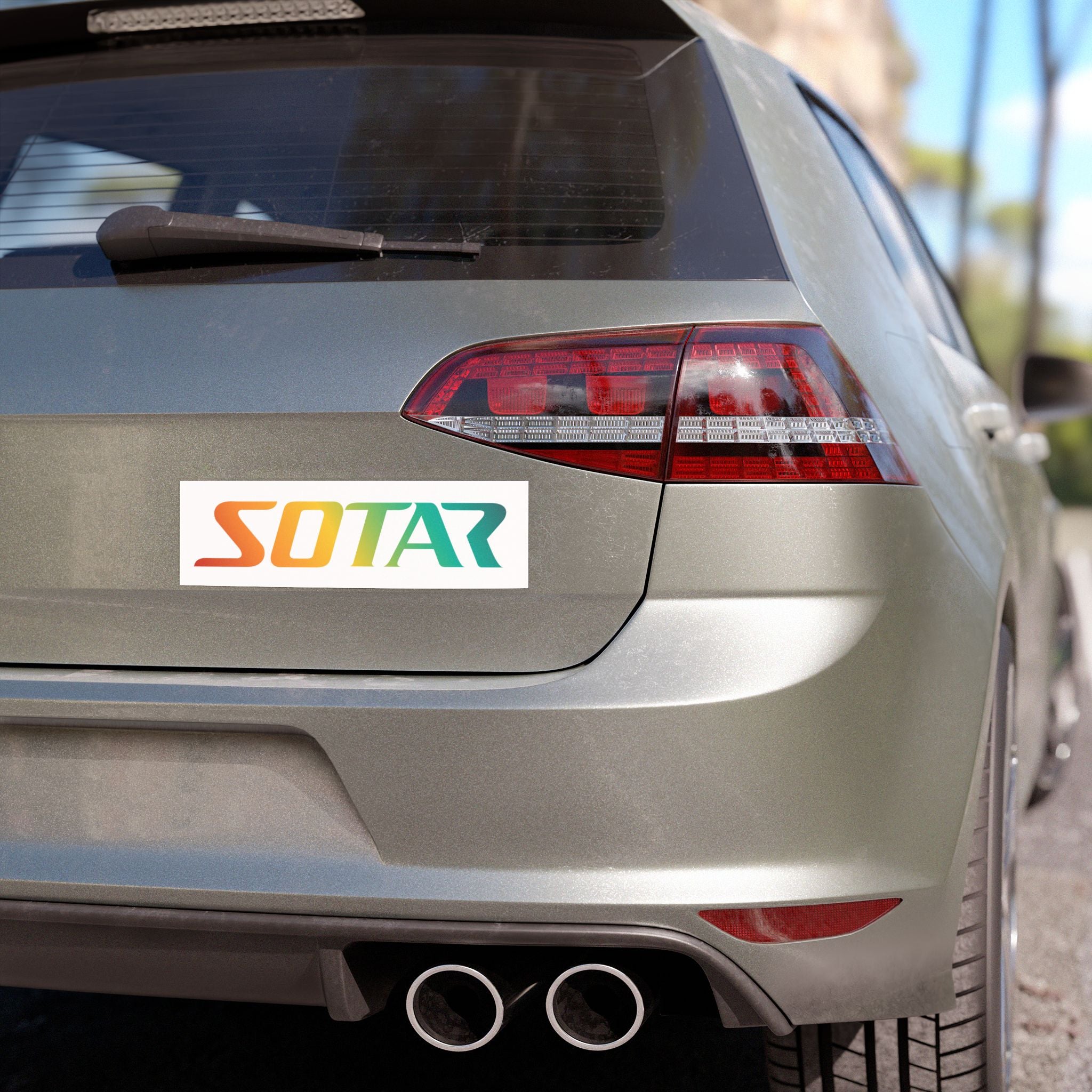 SOTAR Orange Green Logo - Auto / Trailer Bumper Magnet White