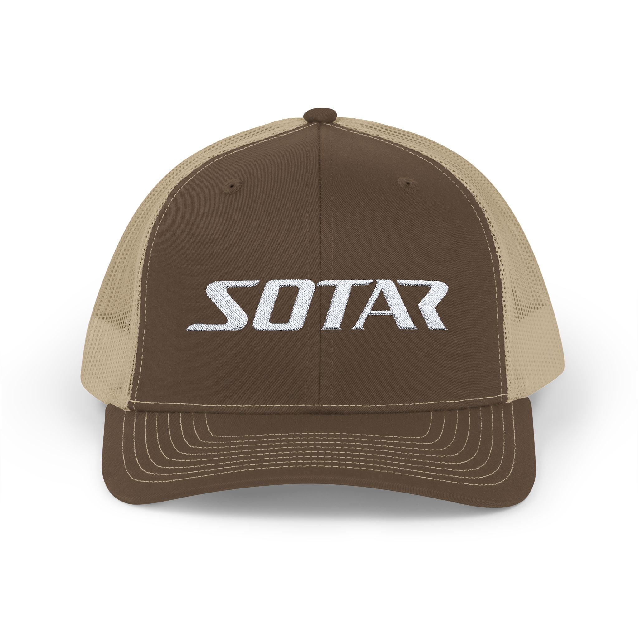 SOTAR Embroidered White Logo Snapback Trucker Cap Baseball Hat