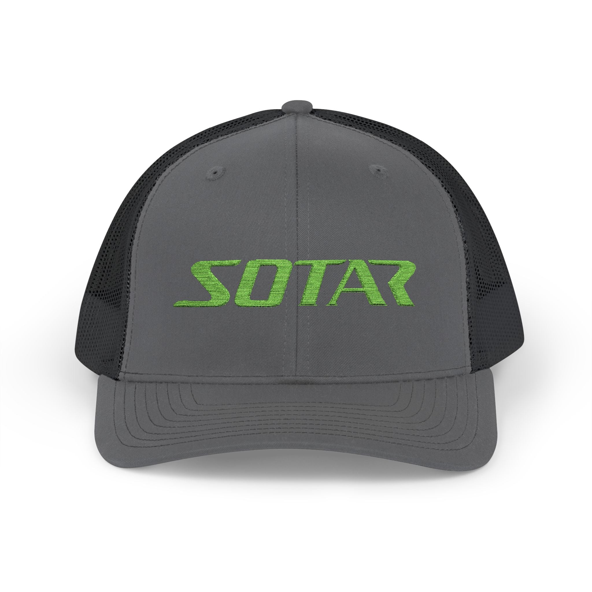 Snapback Trucker Cap -Bright Green Logo-Hats-Printify-Black-One size-SOTAR