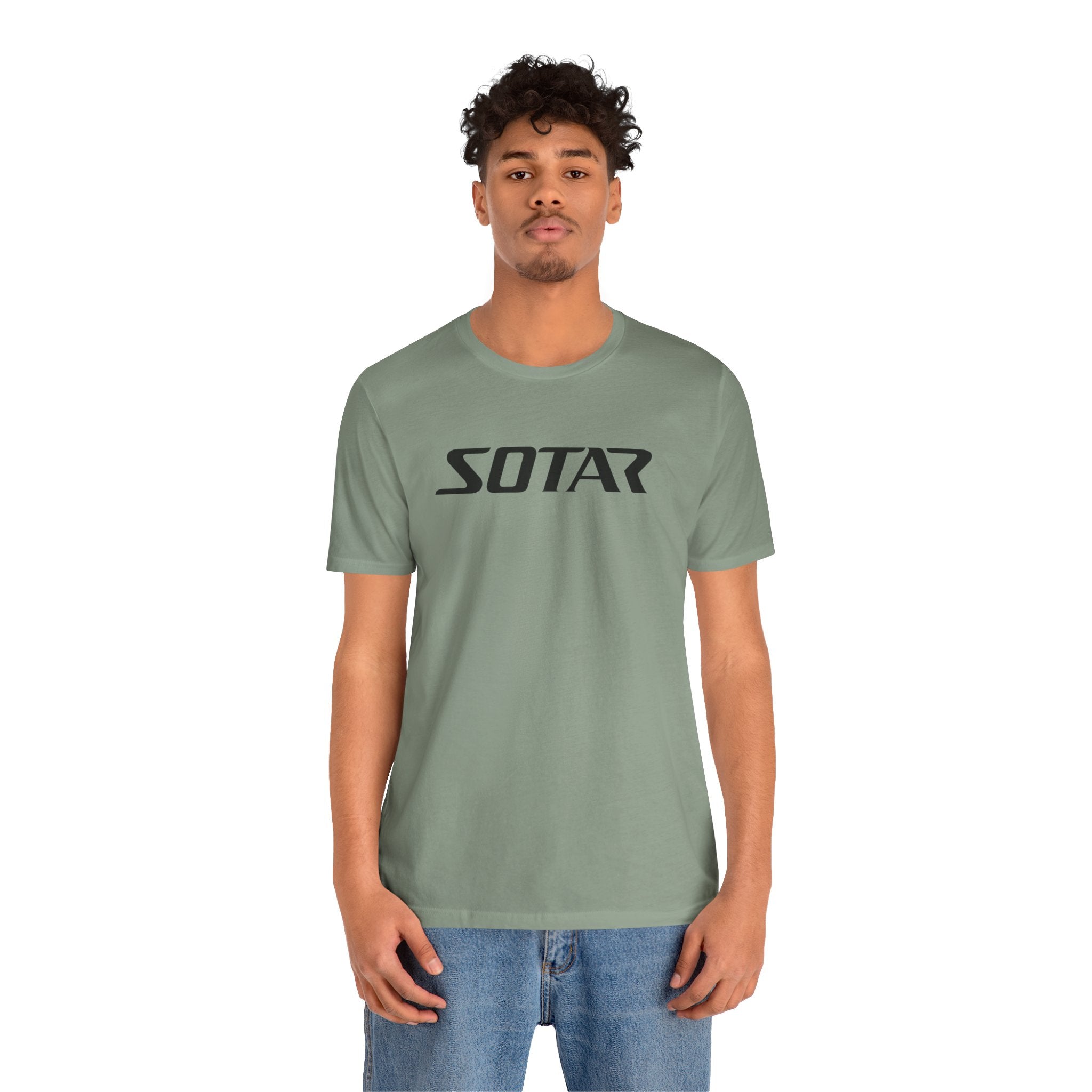 Black Simple SOTAR Jersey Short Sleeve Tee Shirt