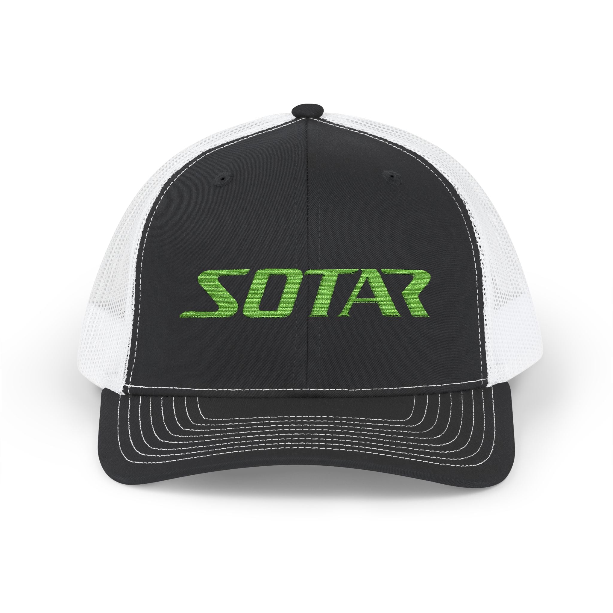 Snapback Trucker Cap -Bright Green Logo-Hats-Printify-Black / White-One size-SOTAR