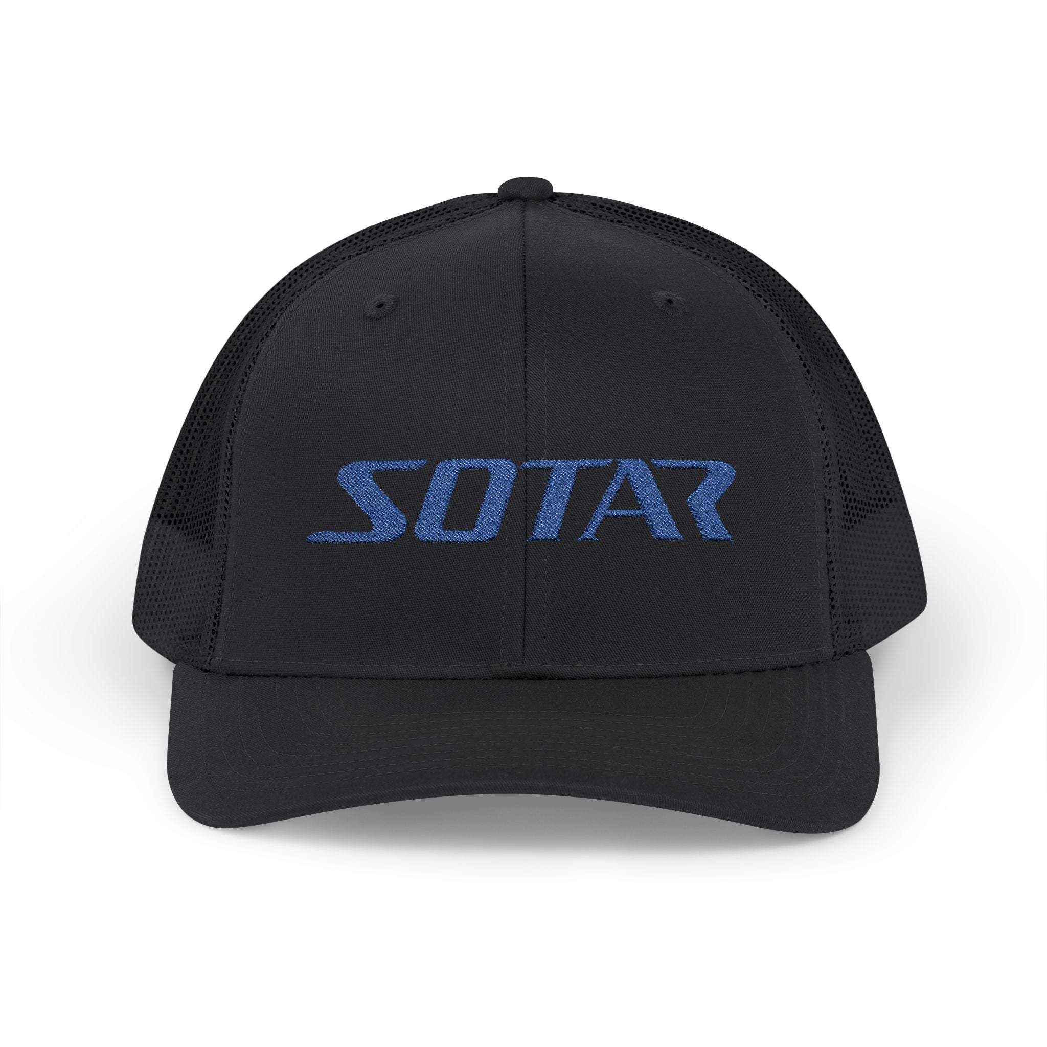 Snapback Trucker Cap - Blue Logo-Hats-Printify-Black-One size-SOTAR