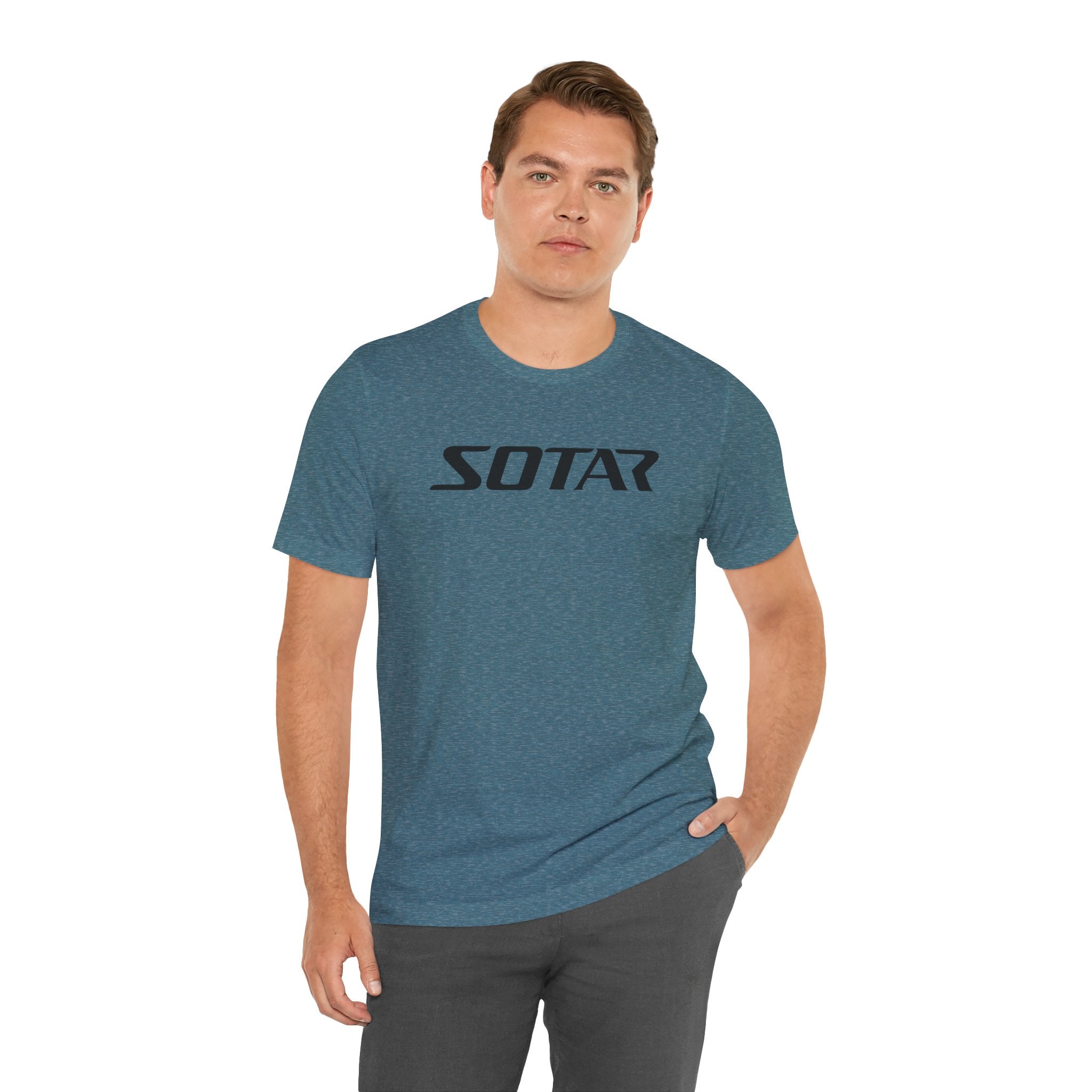 Black Simple SOTAR Jersey Short Sleeve Tee Shirt