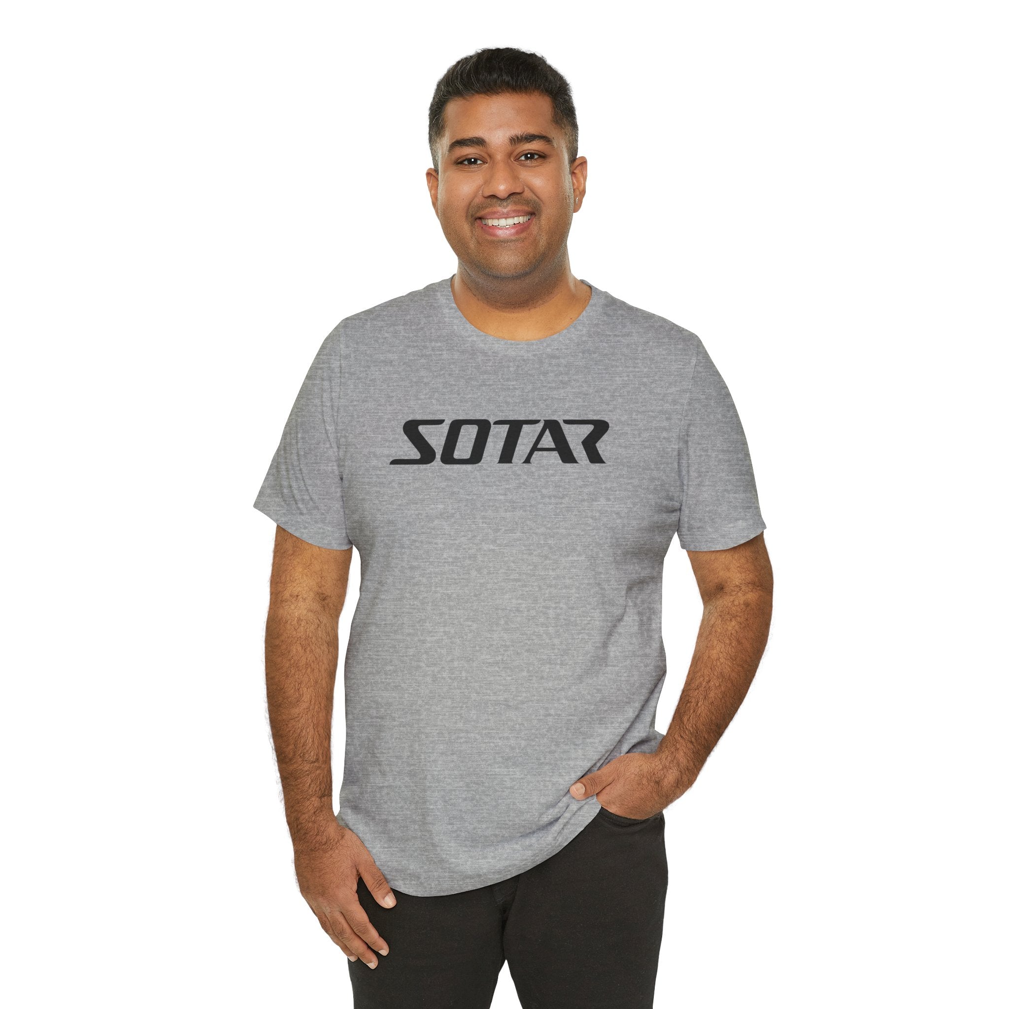 Black Simple SOTAR Jersey Short Sleeve Tee Shirt