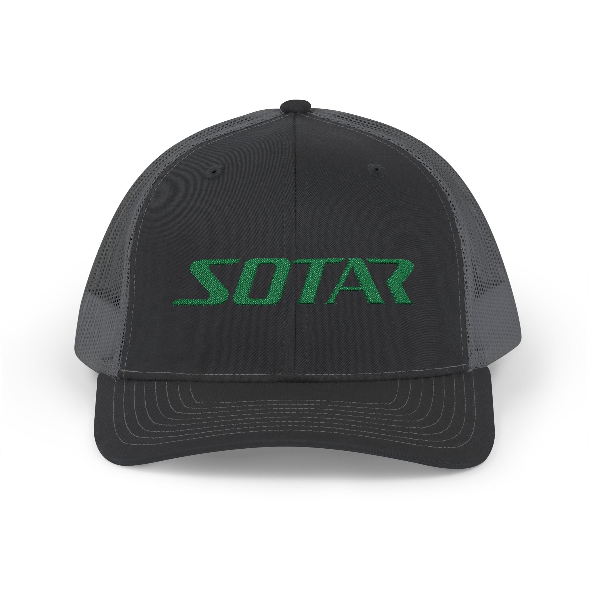 Snapback Trucker Cap - Green Logo-Hats-Printify-Black / Charcoal-One size-SOTAR