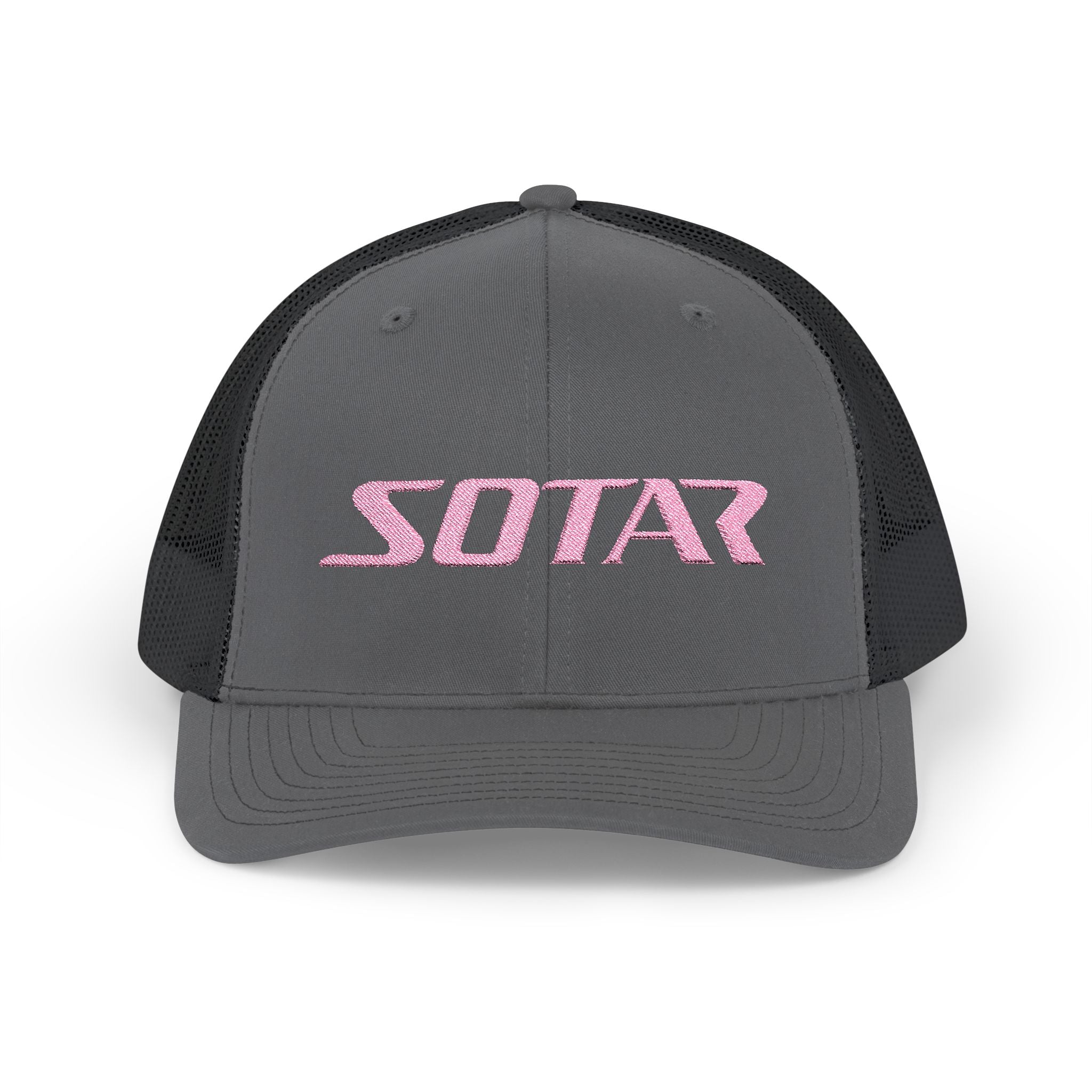 Snapback Trucker Cap - Pink Logo-Hats-Printify-Black-One size-SOTAR