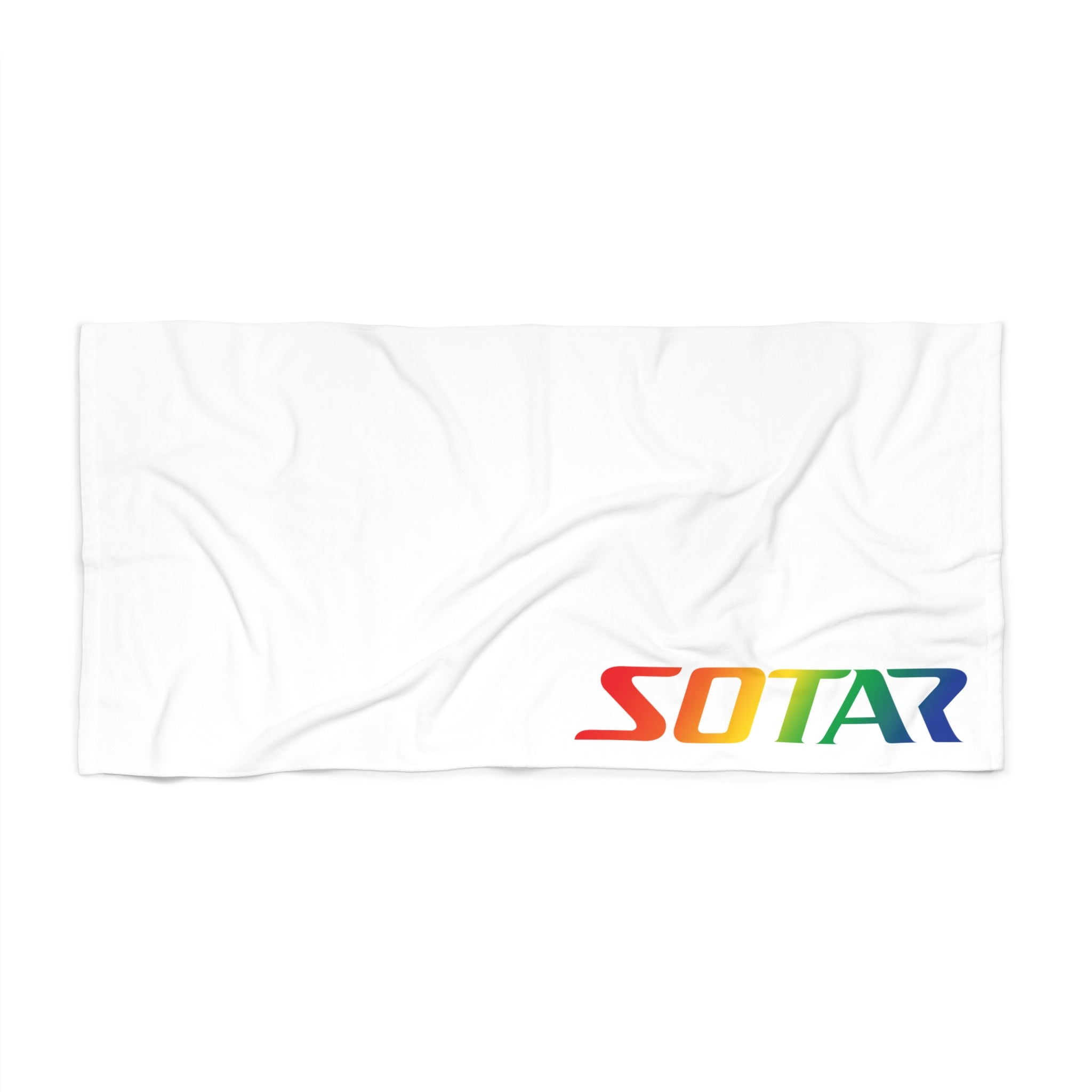 White Beach Towel - SOTAR Rainbow Logo