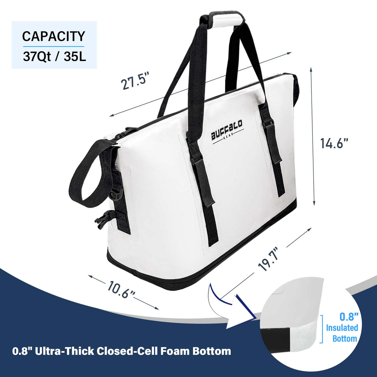 Sac isotherme sans couture pour poissons 35 L (37 QT)