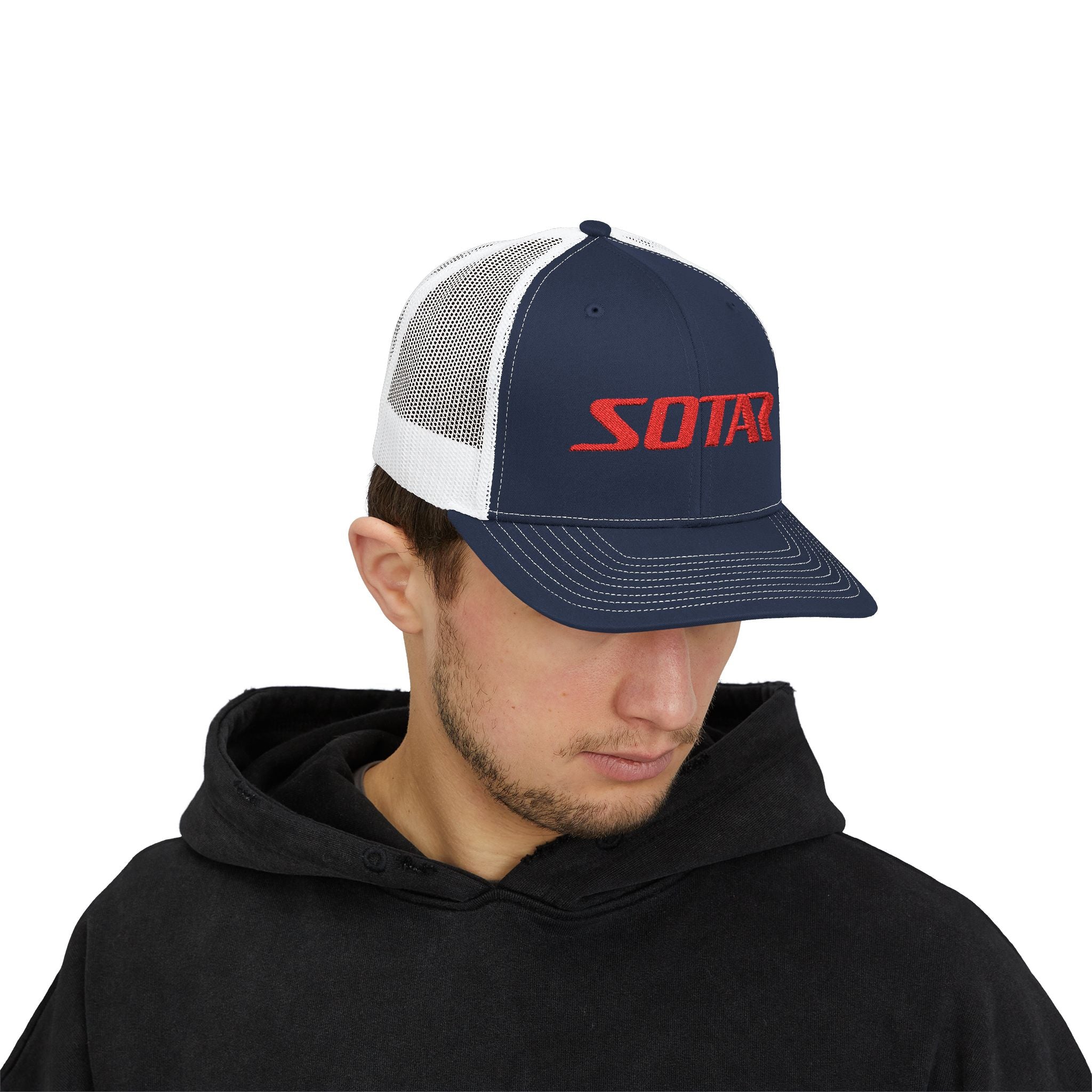 SOTAR Embroidered Red Logo Snapback Trucker Cap Baseball Hat