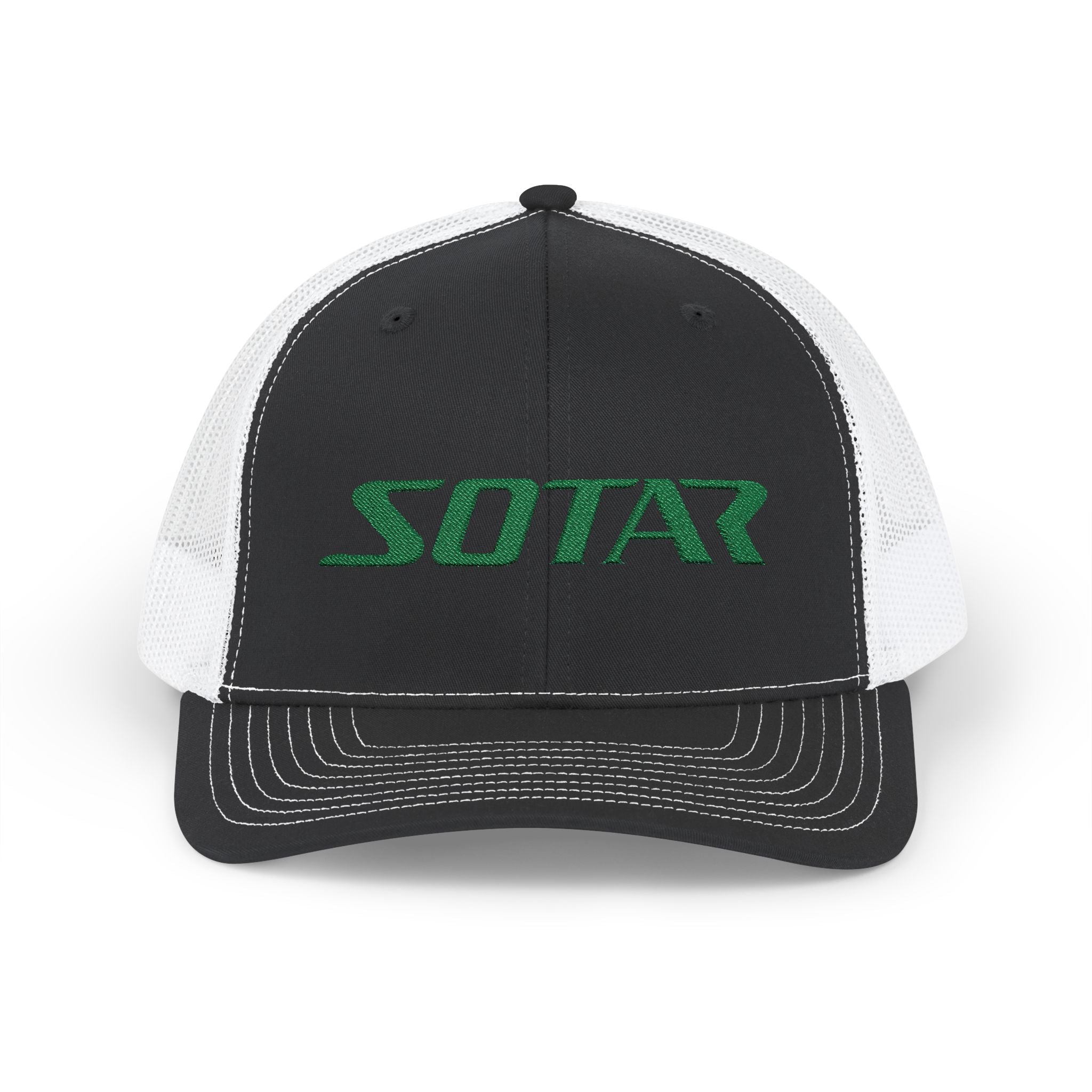 Snapback Trucker Cap - Green Logo-Hats-Printify-Black / White-One size-SOTAR