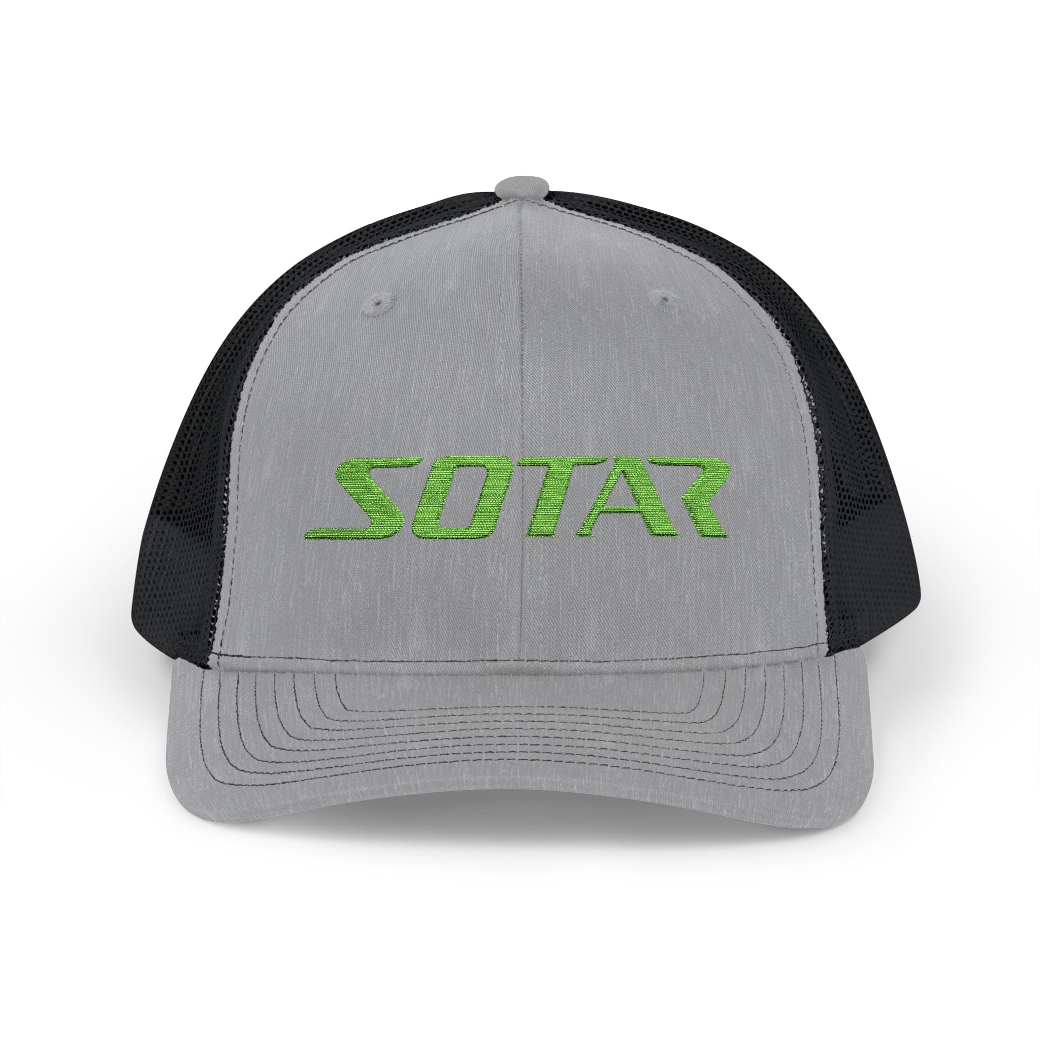 Snapback Trucker Cap -Bright Green Logo-Hats-Printify-Heather Grey / Black-One size-SOTAR