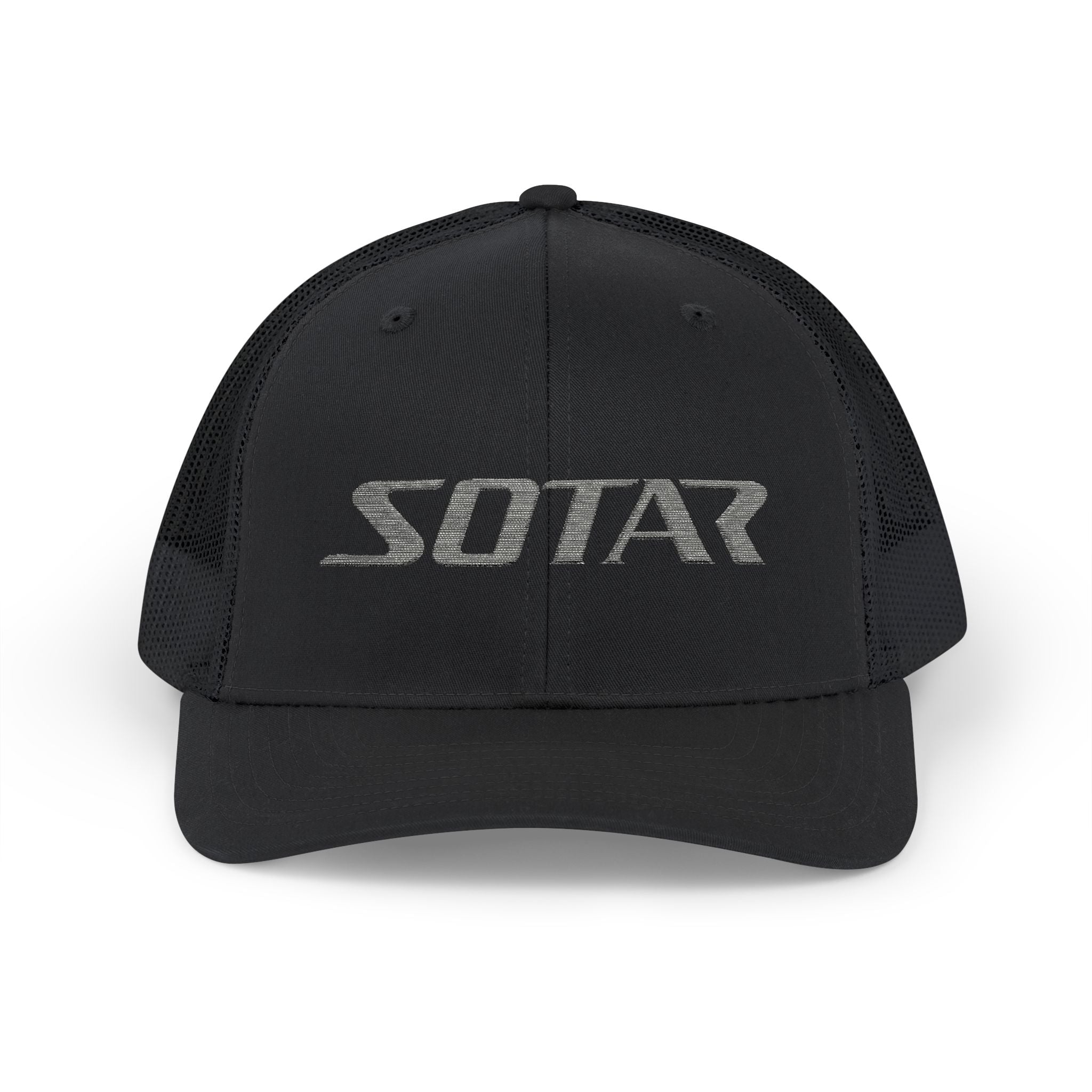 Snapback Trucker Cap - Grey Logo-Hats-Printify-Black-One size-SOTAR