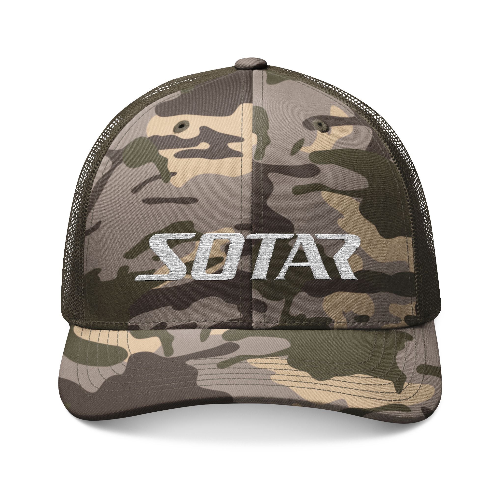 Camouflage Trucker Hat with Embroidery, Stylish Cap for Outdoor Adventures, Perfect Gift for Nature Lovers, Hunting