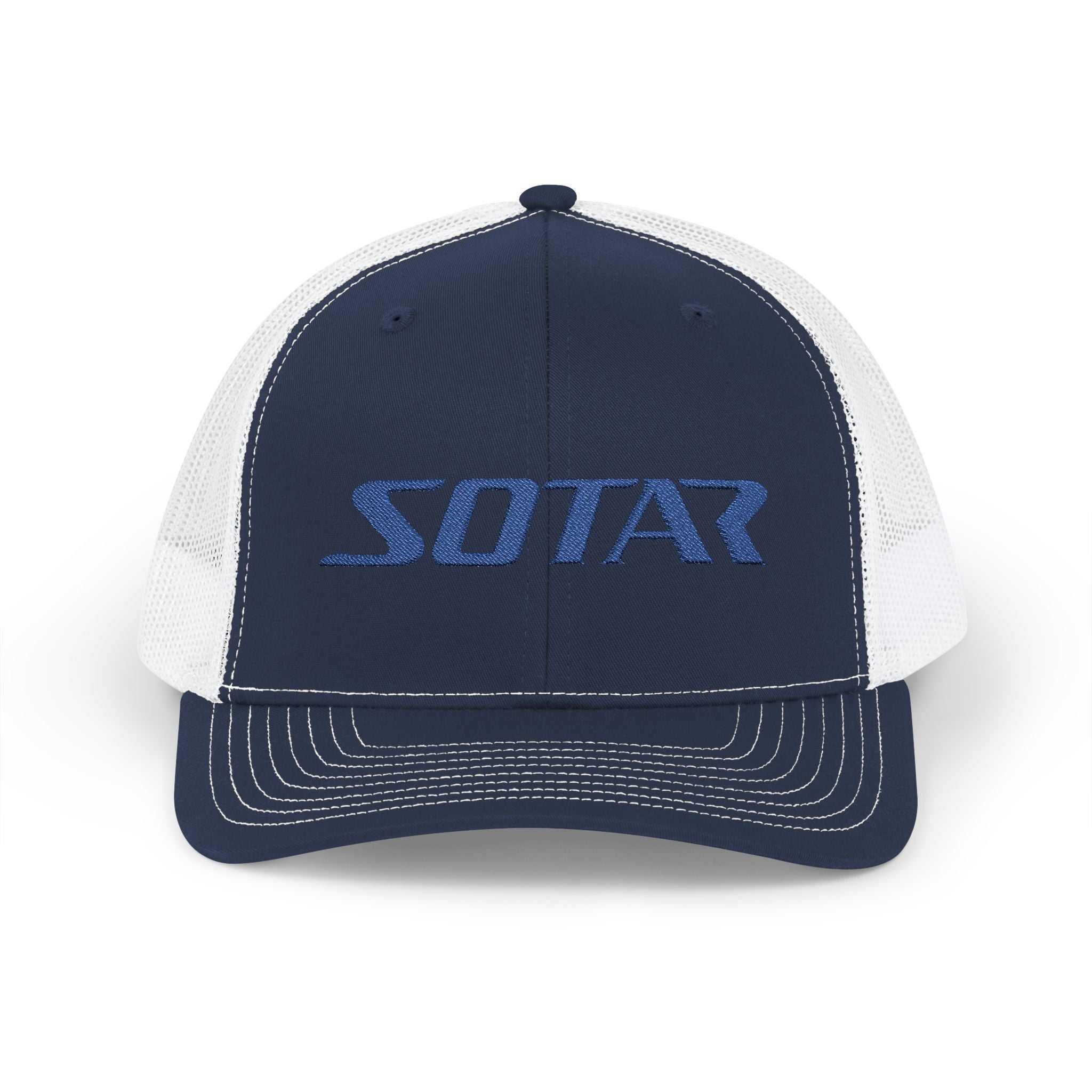 Snapback Trucker Cap - Blue Logo-Hats-Printify-Navy / White-One size-SOTAR