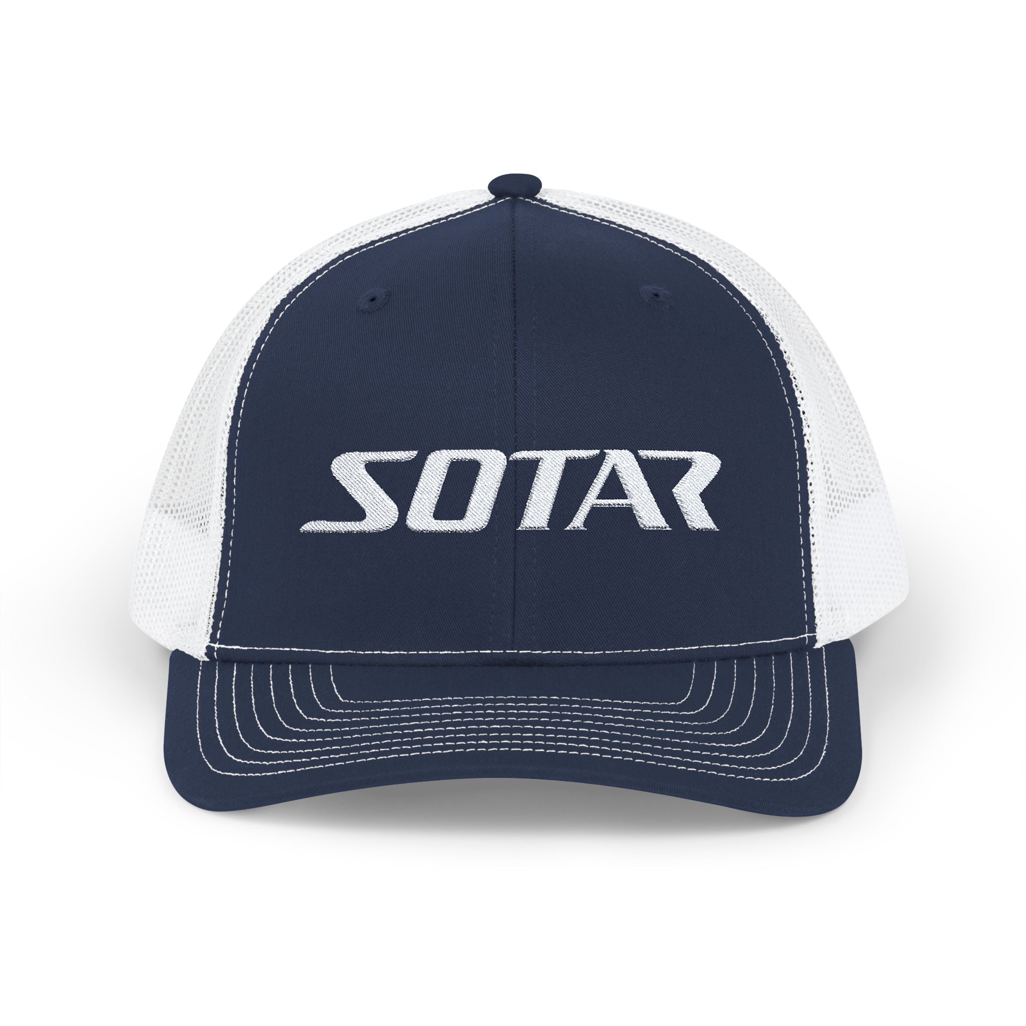 SOTAR Embroidered White Logo Snapback Trucker Cap Baseball Hat
