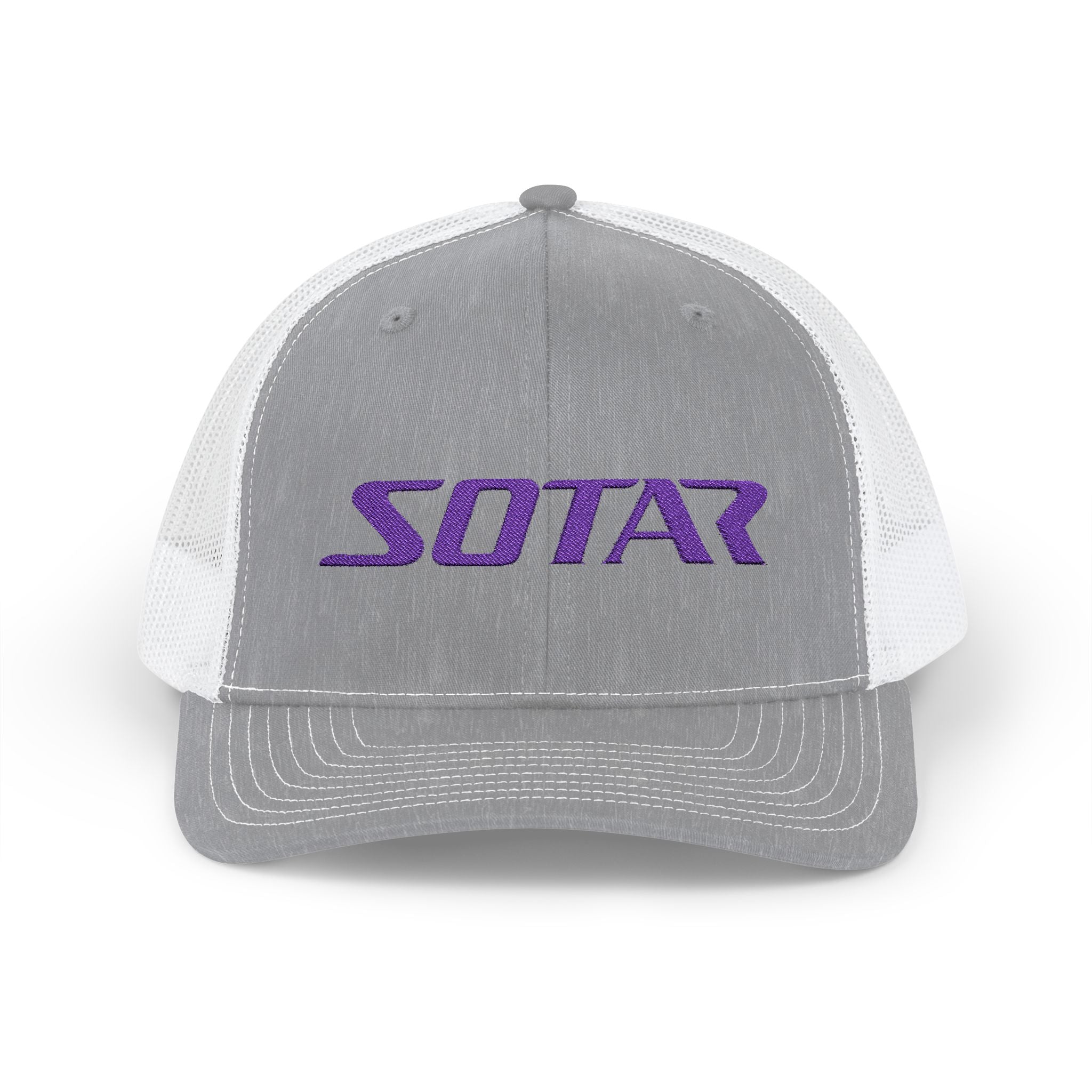 Snapback Trucker Cap - Purple Logo-Hats-Printify-Black-One size-SOTAR