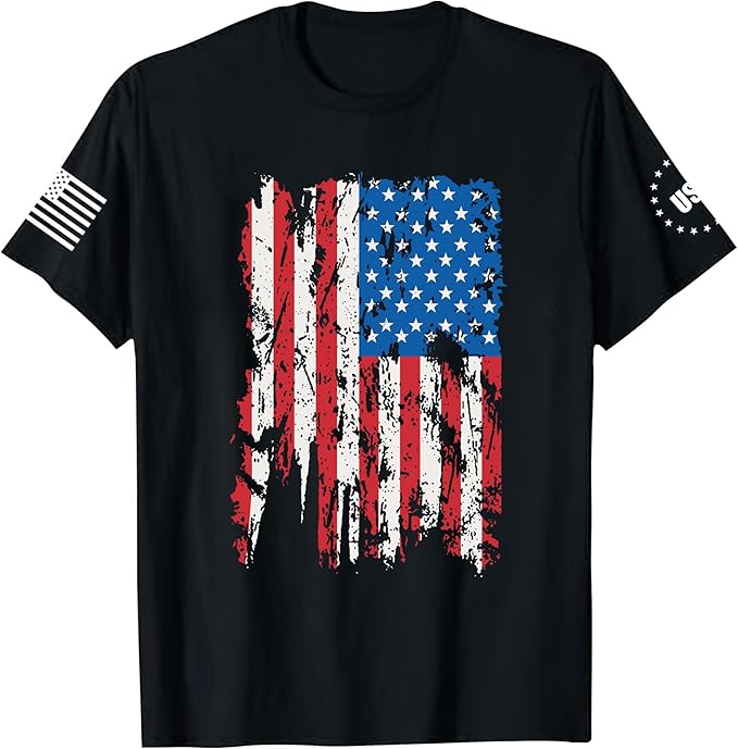 SOTAR 4th of July Shirts Men:USA American Flag Patriotic Independence Day