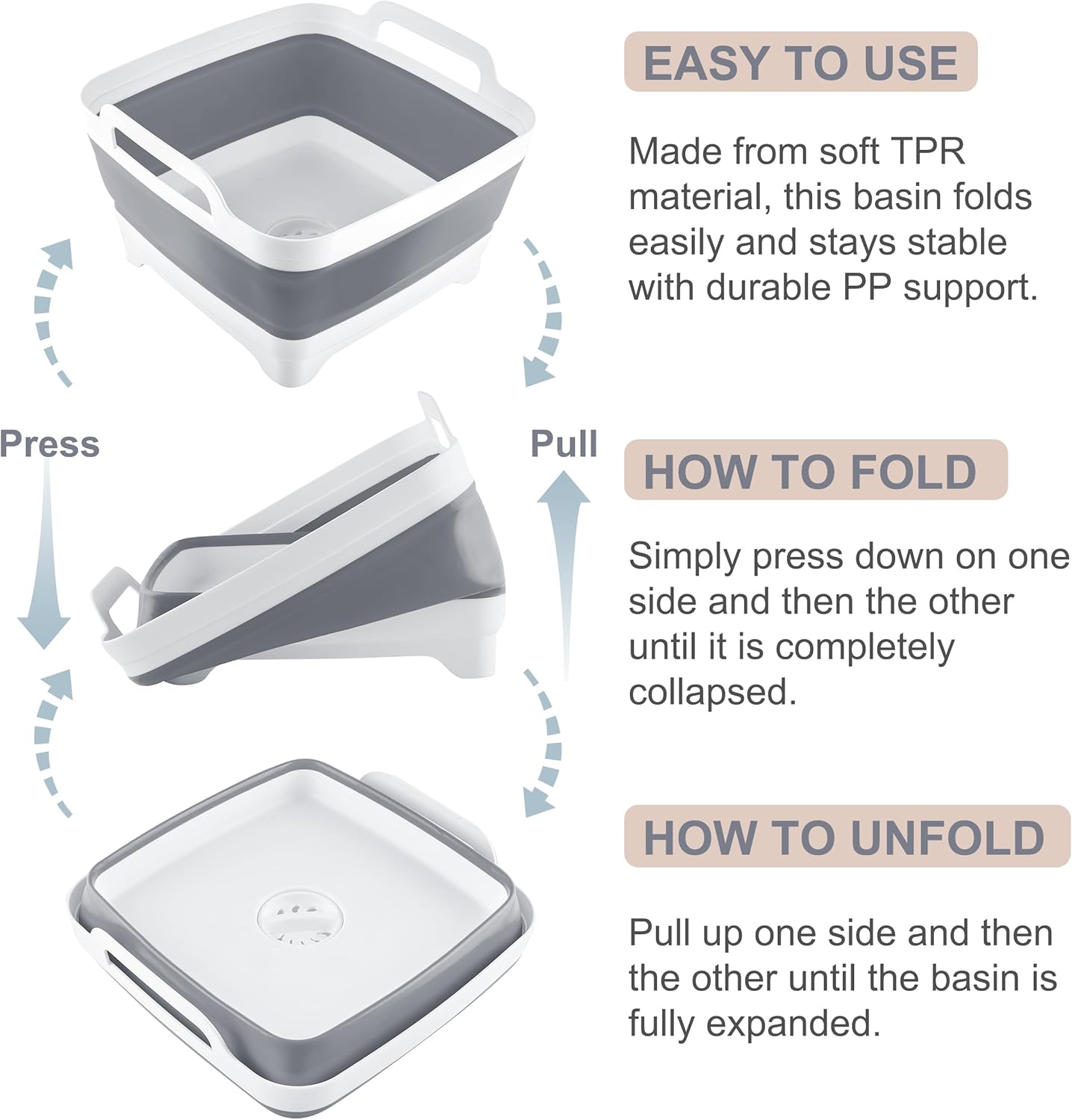Collapsible Sink with Drain