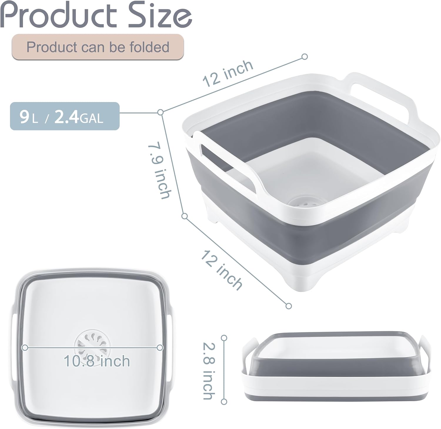Collapsible Sink with Drain