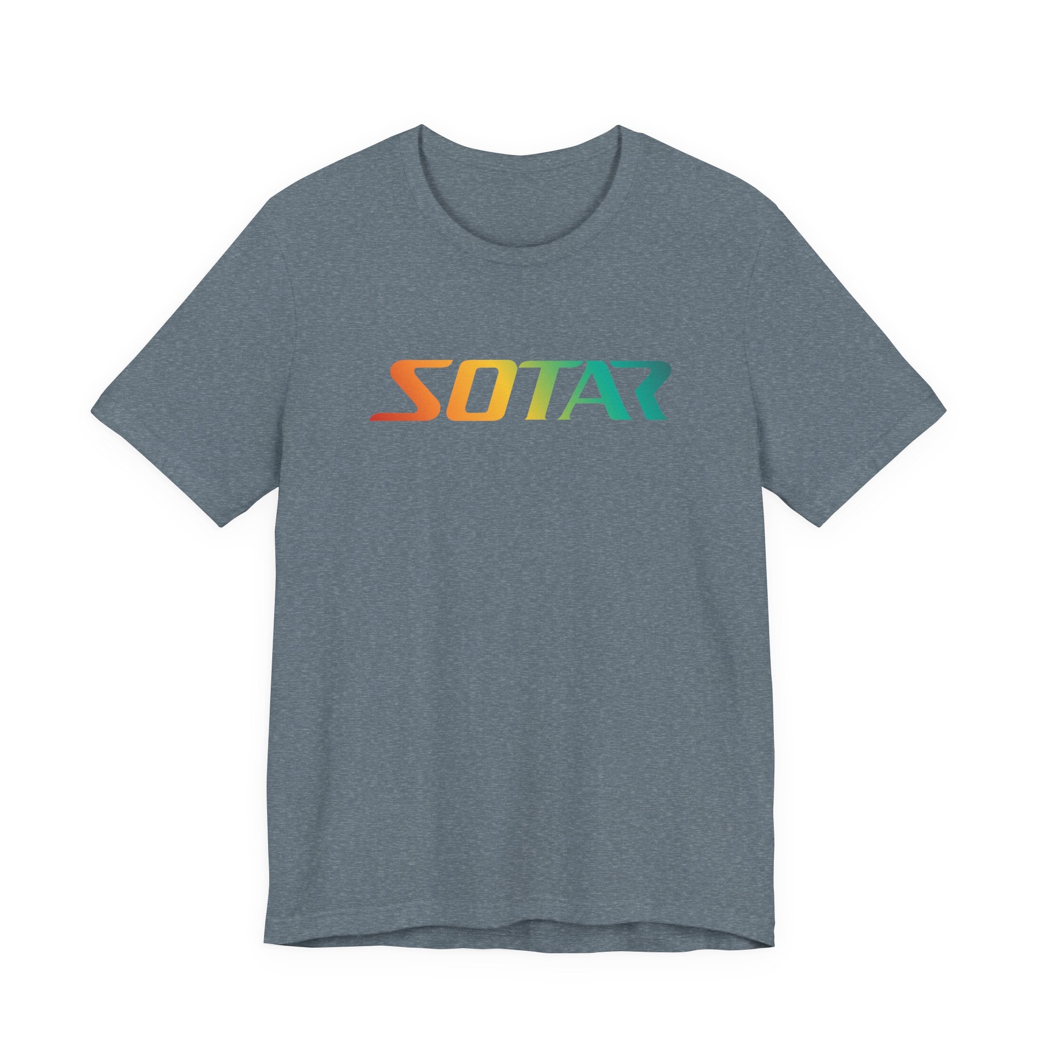 SOTAR Orange Green Gradient LOGO Graphic Tee - Unisex Casual T-Shirt, Everyday Outdoor