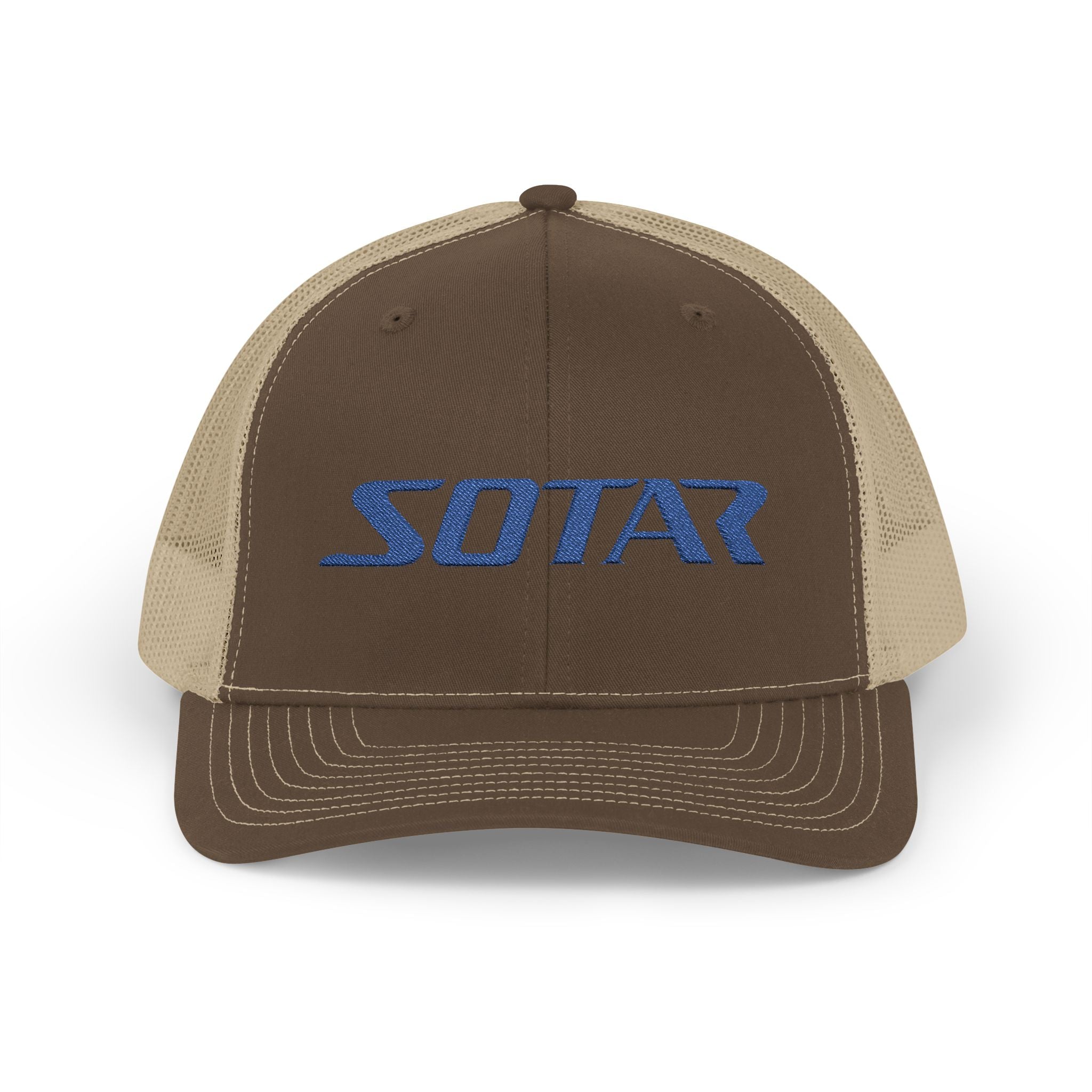 Snapback Trucker Cap - Blue Logo-Hats-Printify-Black-One size-SOTAR