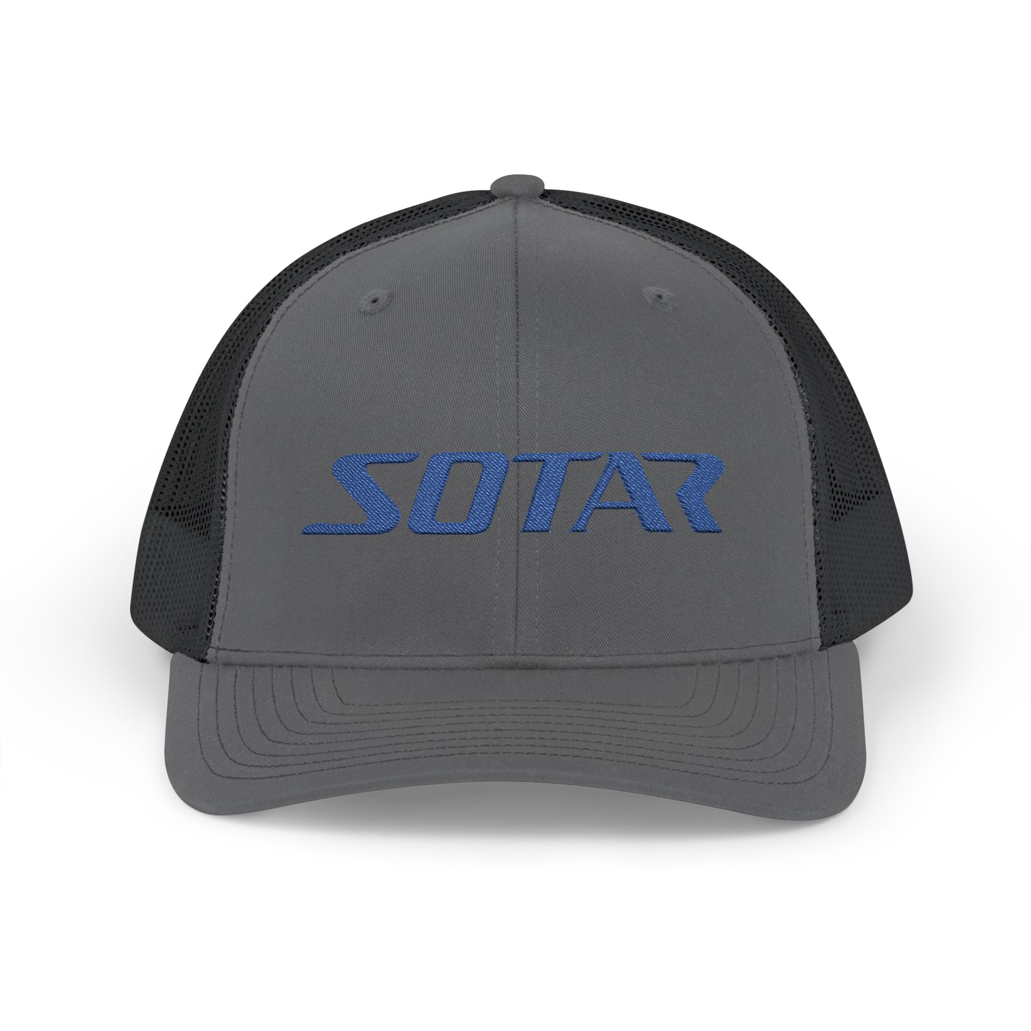 Snapback Trucker Cap - Blue Logo-Hats-Printify-Black-One size-SOTAR