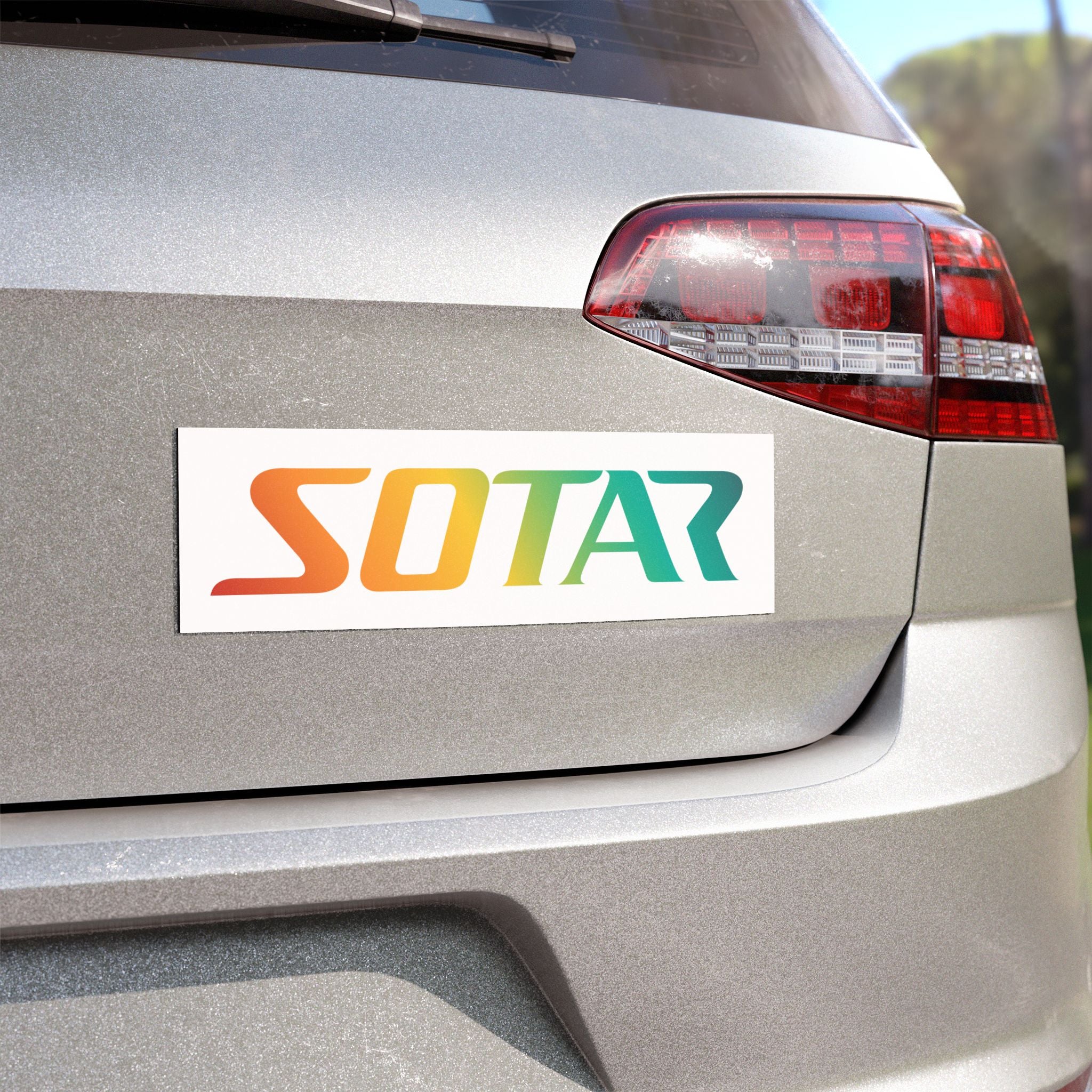SOTAR Orange Green Logo - Auto / Trailer Bumper Magnet White