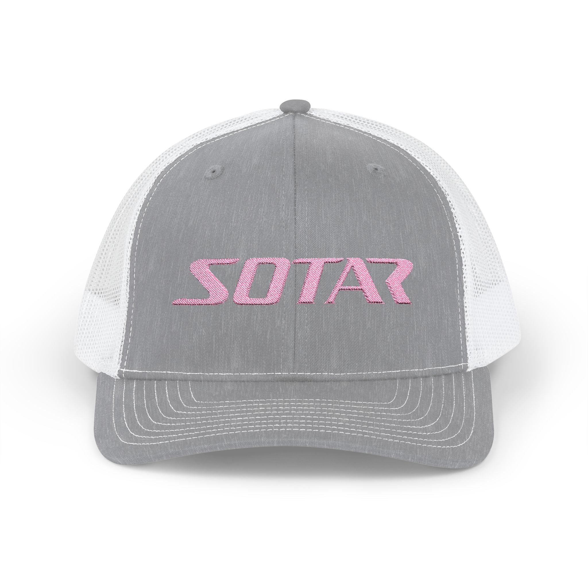 Snapback Trucker Cap - Pink Logo-Hats-Printify-Black-One size-SOTAR