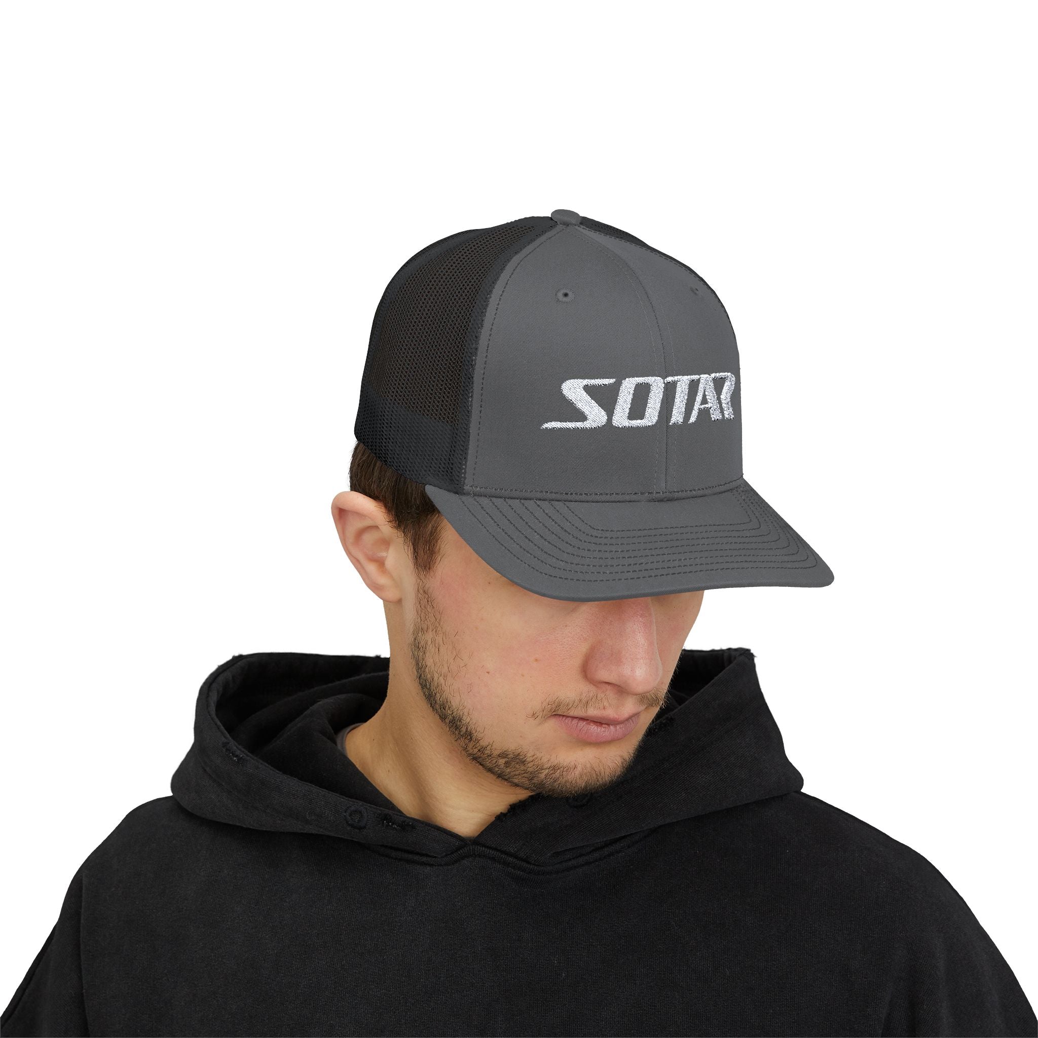 SOTAR Embroidered White Logo Snapback Trucker Cap Baseball Hat