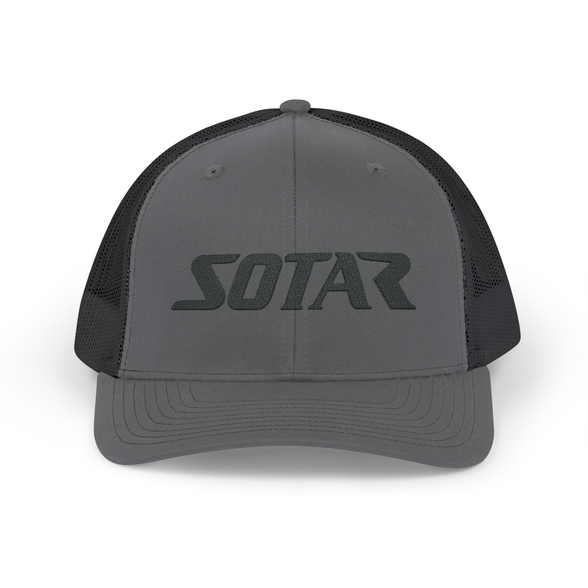 SOTAR Embroidered Black Logo Snapback Trucker Cap Baseball Hat