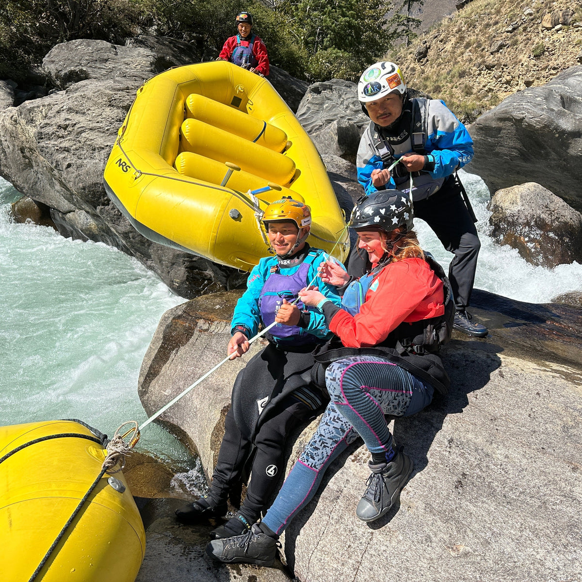 Ligne de retournement pour raft