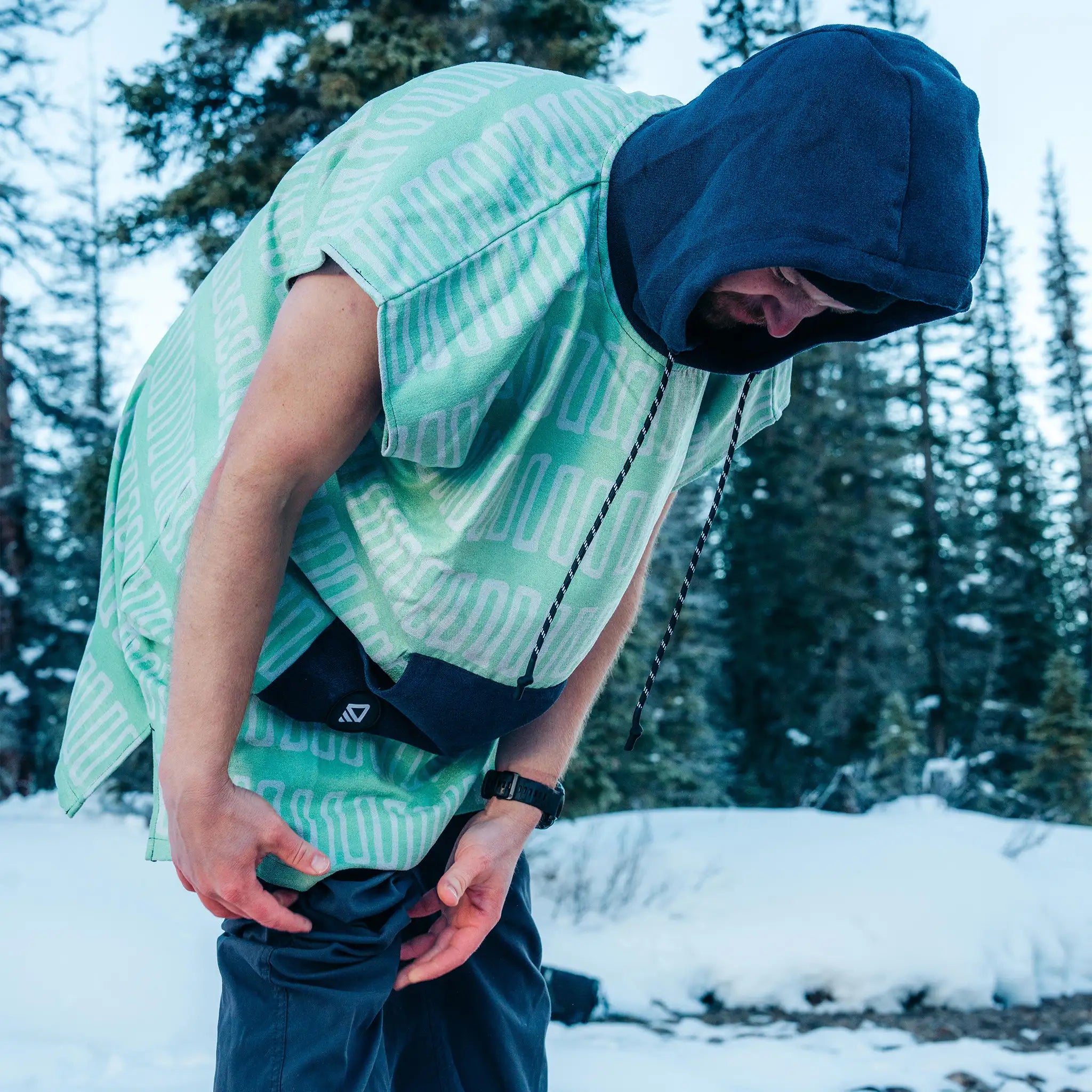 Changing Poncho: Switchback Seafoam Green