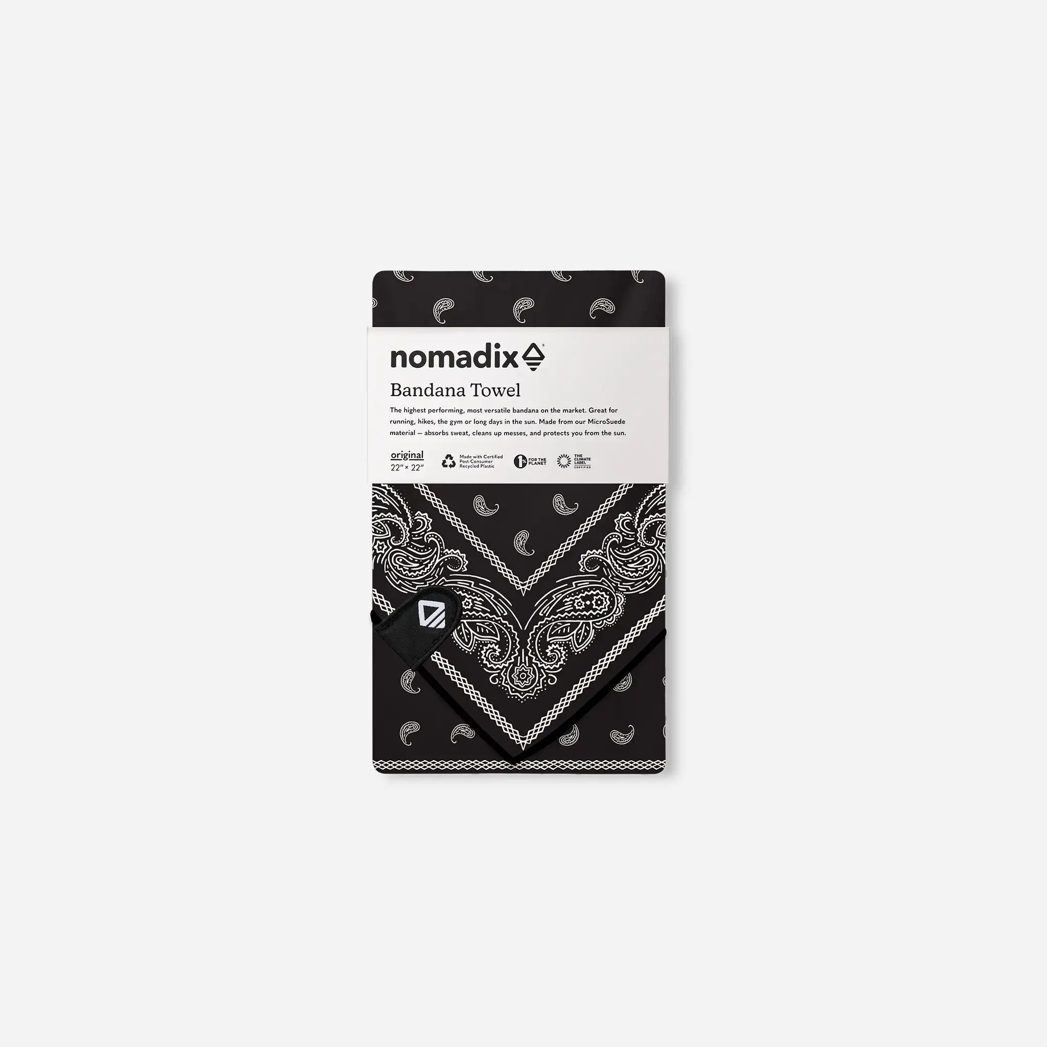 Bandana Towel: Paisley Black