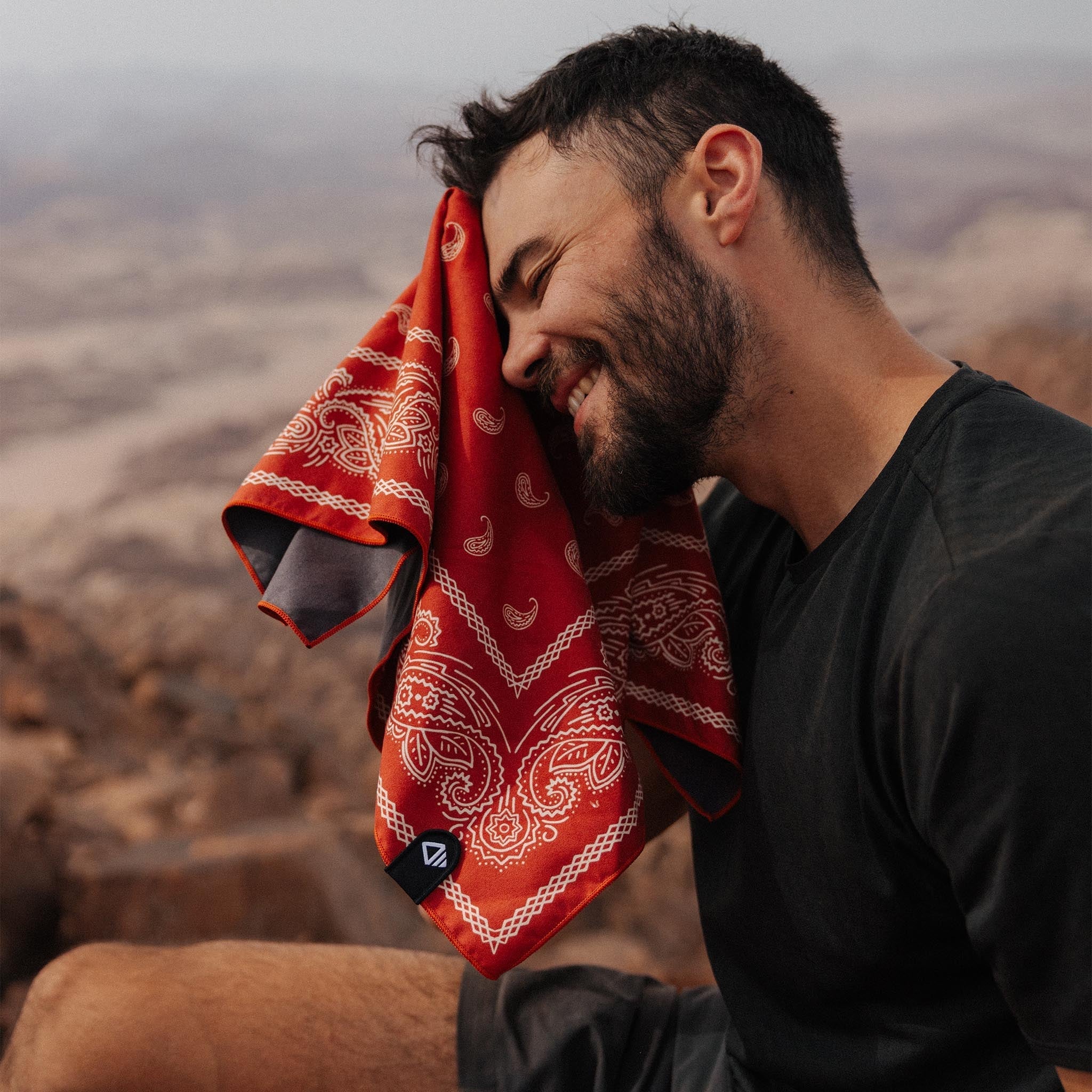 Bandana Towel: Paisley Red