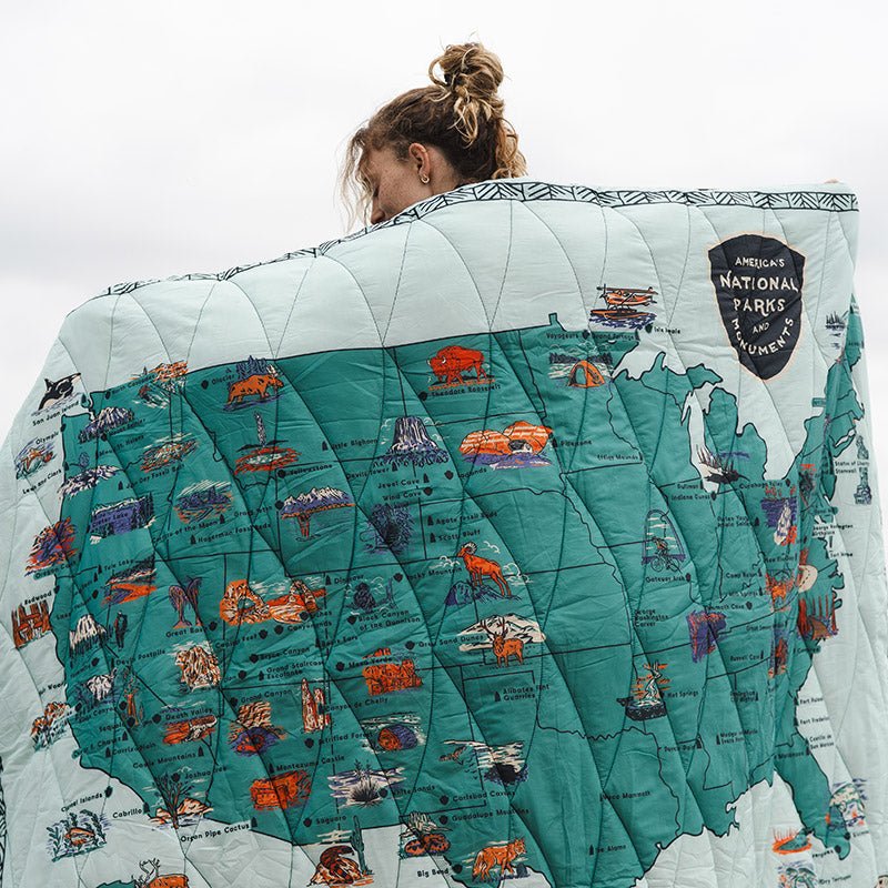 Nomadix - Puffer Blanket: National Parks and Monuments Map