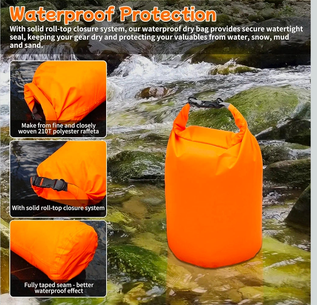 Desoto Waterproof Dry Bag packs, 10L/20L/40L/70L Dry Sack Lightweight Portable, Dry Storage Bag to Keep Gear Dry Clean for Kayaking, Gym, Hiking, Swimming, Camping