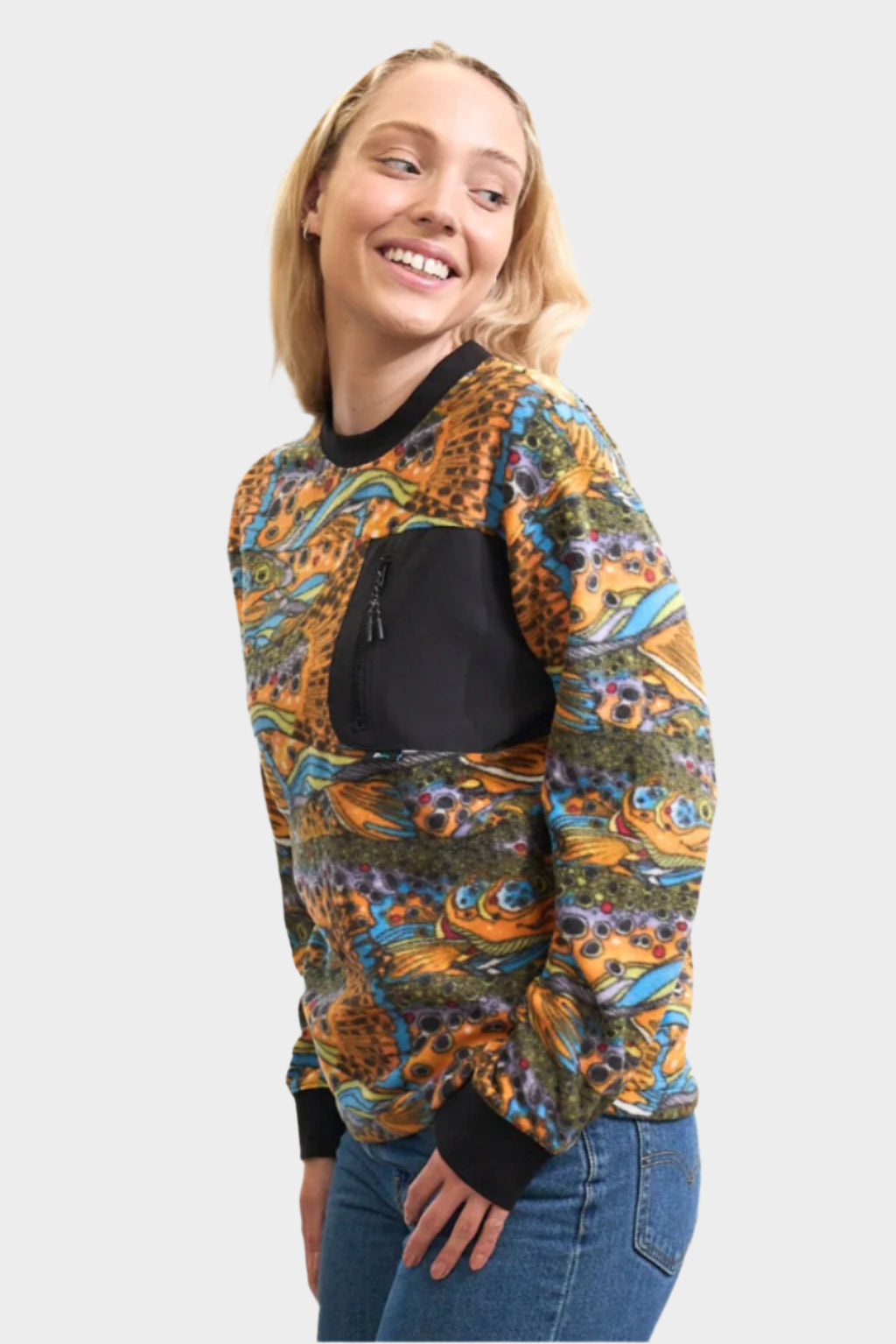 FISHE Unbound Brown Fleece Crew Neck