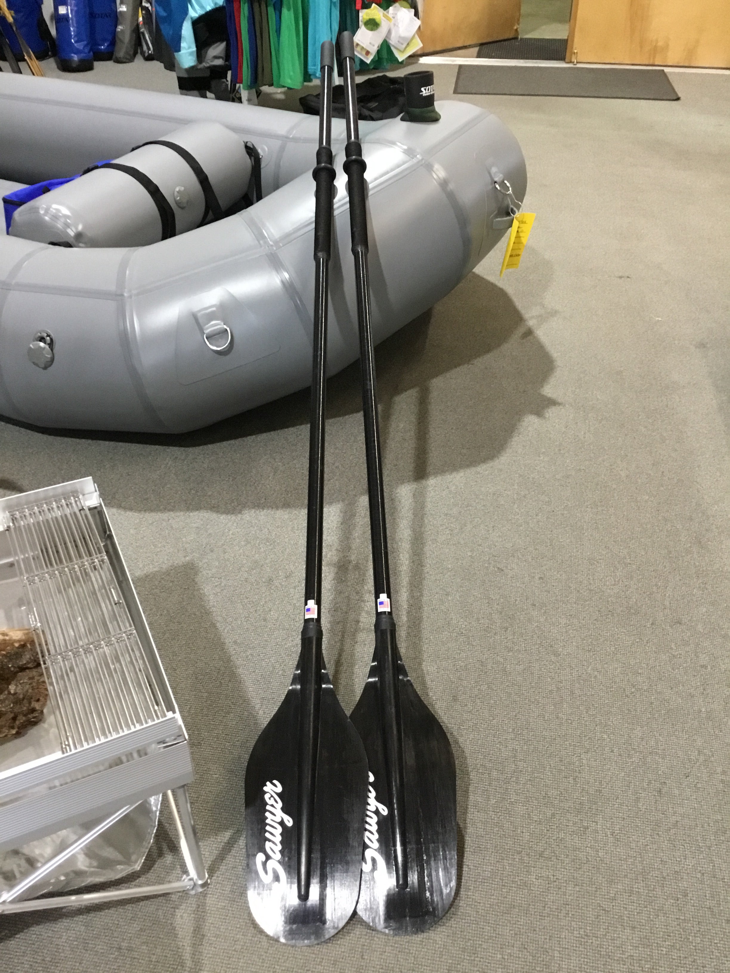 Sawyer Stealth Oar-Oars-Sawyer-7' - Straight Blade-Black XW-SOTAR
