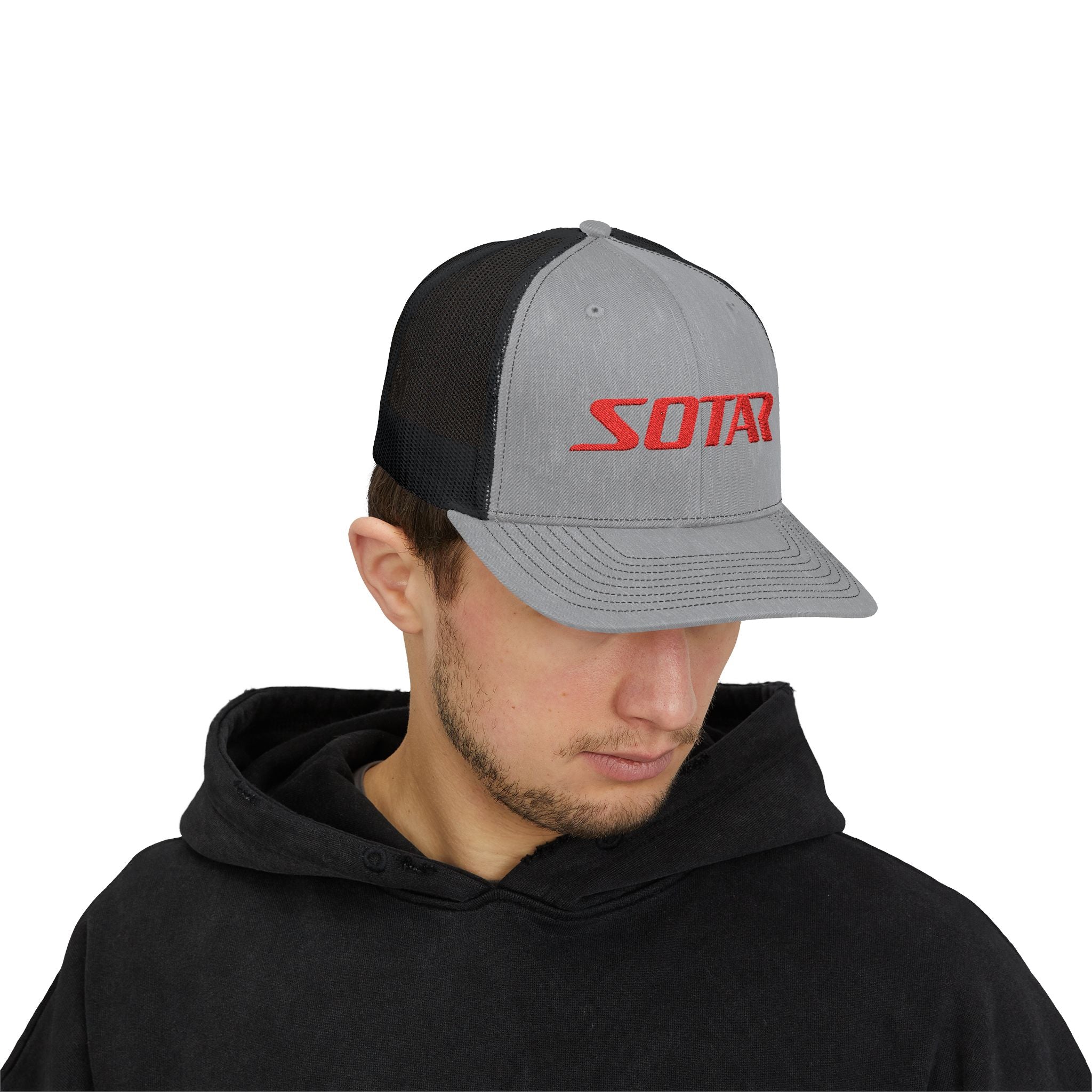 SOTAR Embroidered Red Logo Snapback Trucker Cap Baseball Hat