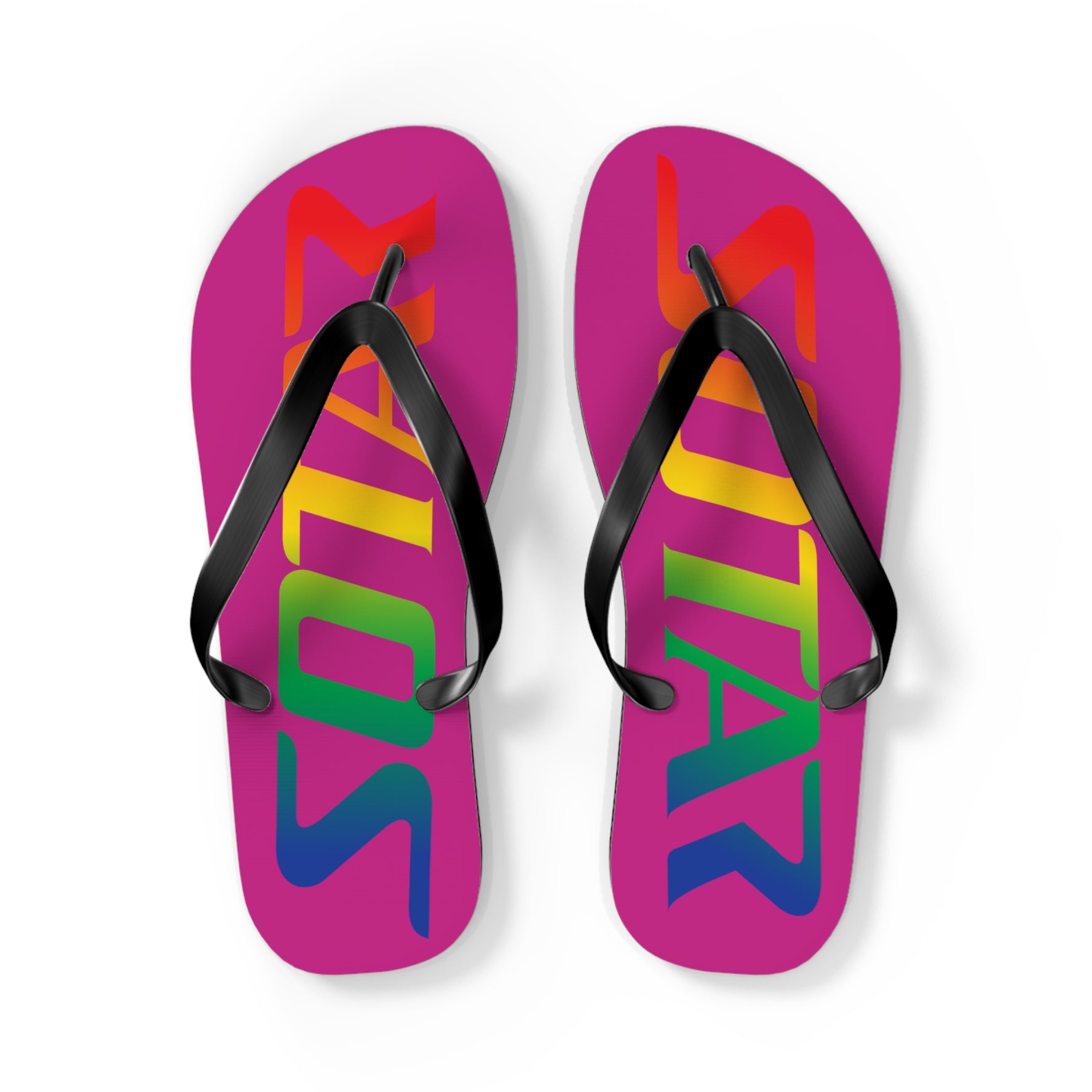 SOTAR Rainbow Logo Pink Flip Flops Sandals Summer River Water Wear