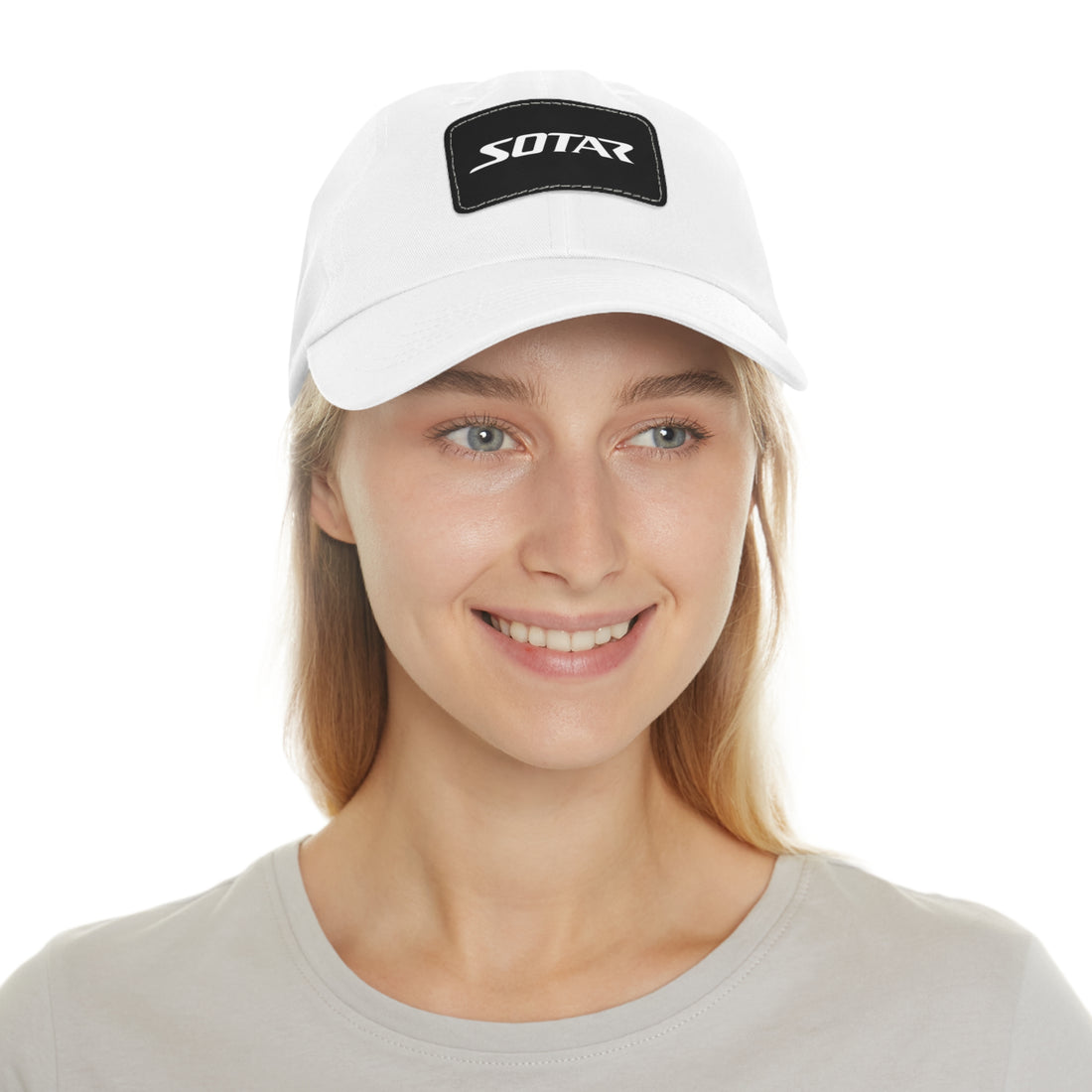 Dad Buckle Cap Hat - SOTAR White LOGO Leather Patch